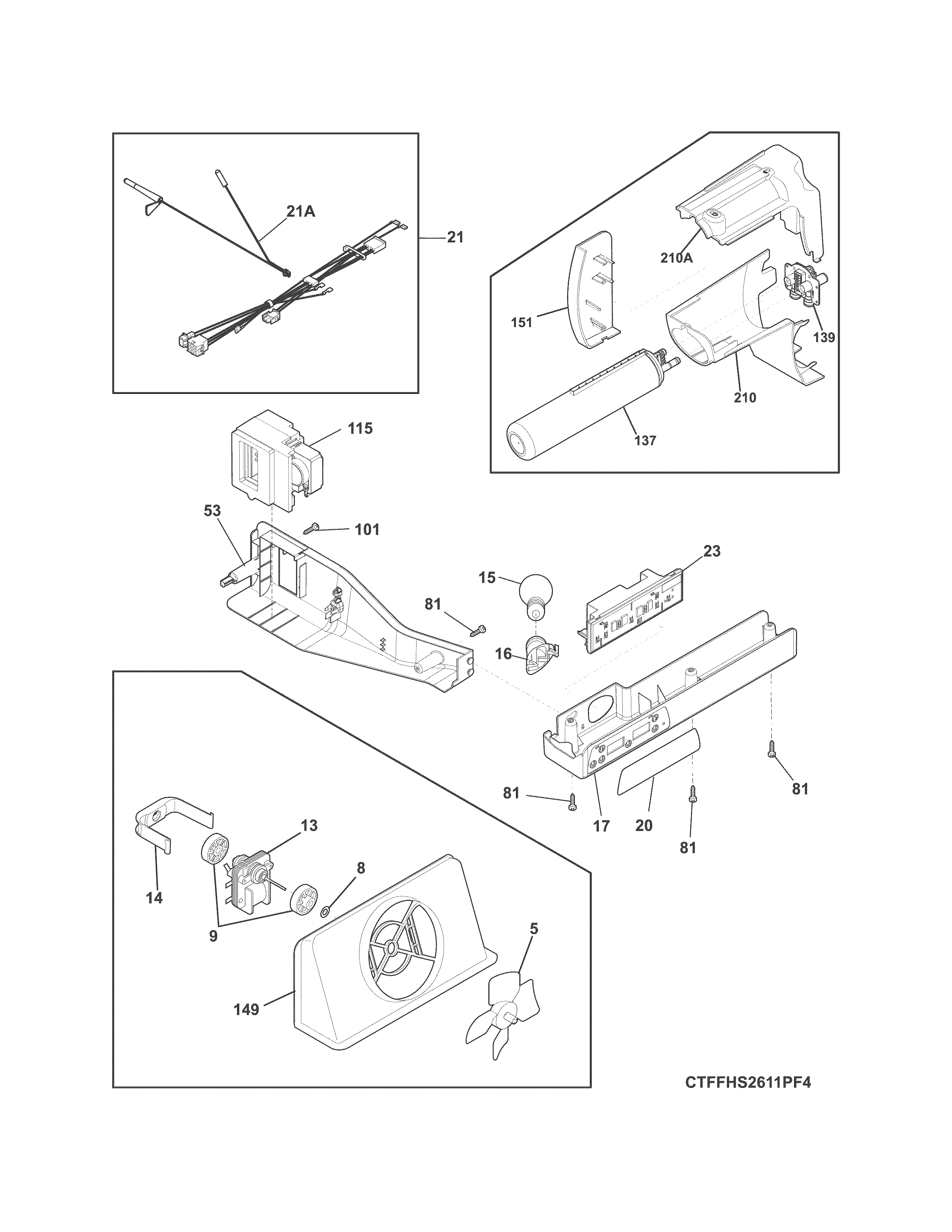 Frigidaire FFHS2611PFCA controls diagram
