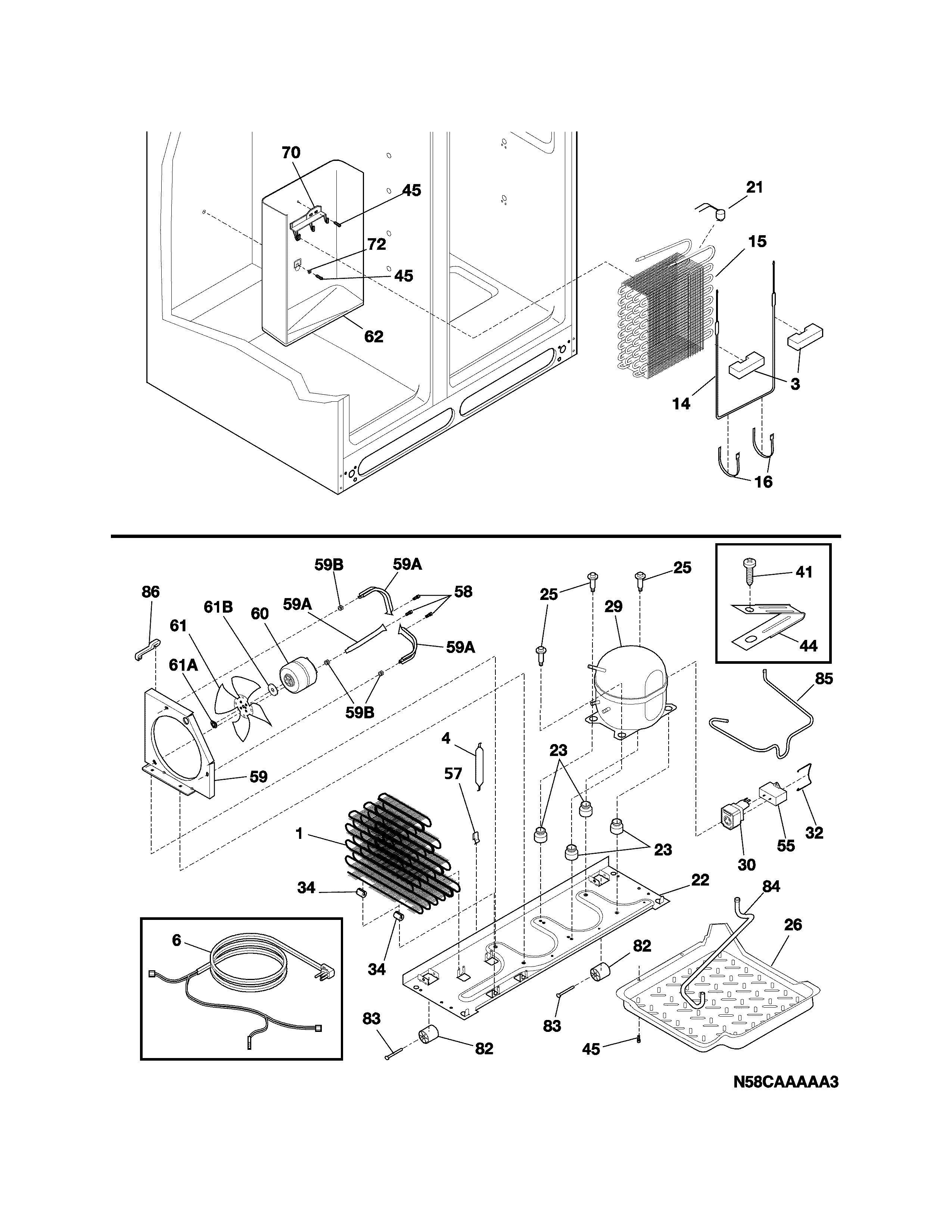 Frigidaire FRS23KF5CW3 system diagram