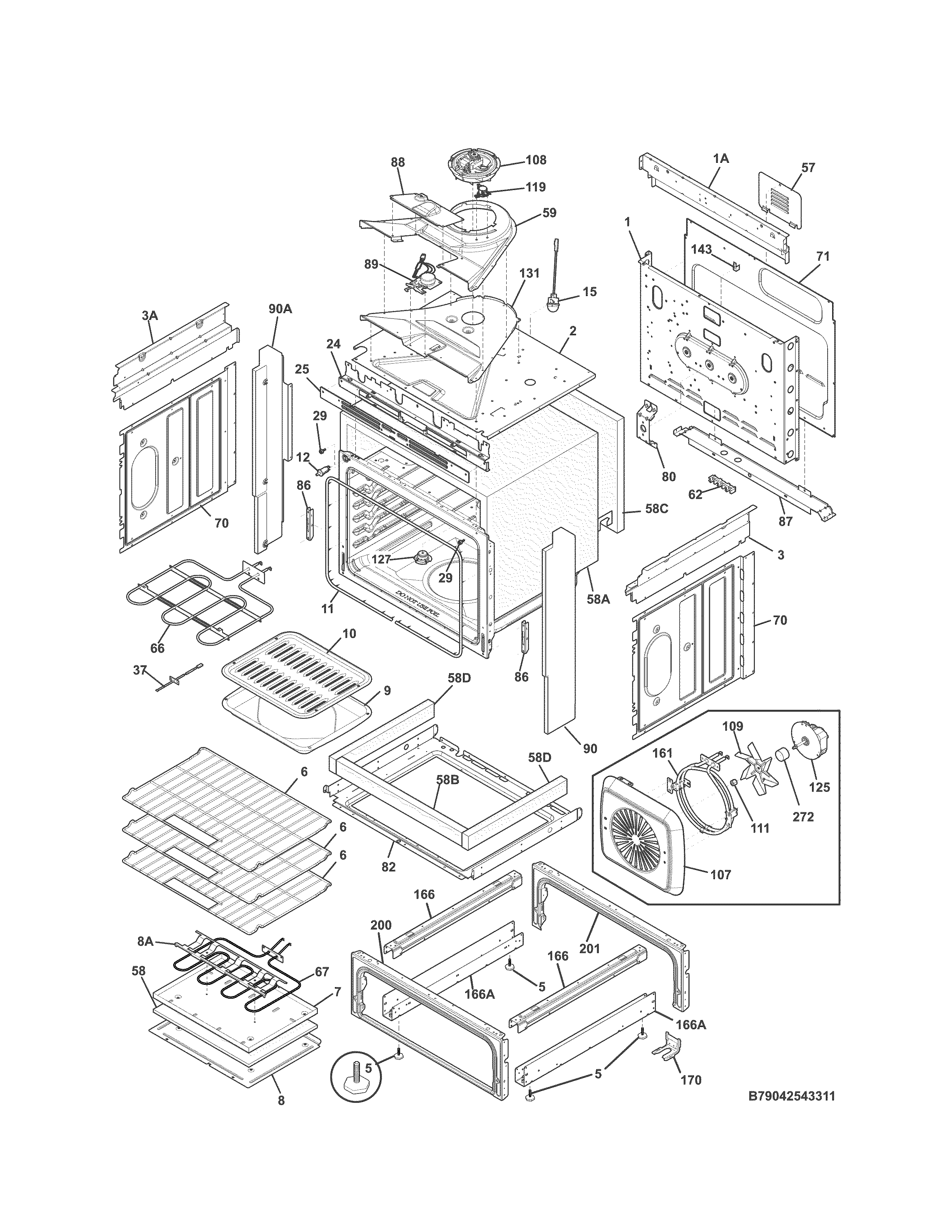 Kenmore 79042542314 body diagram
