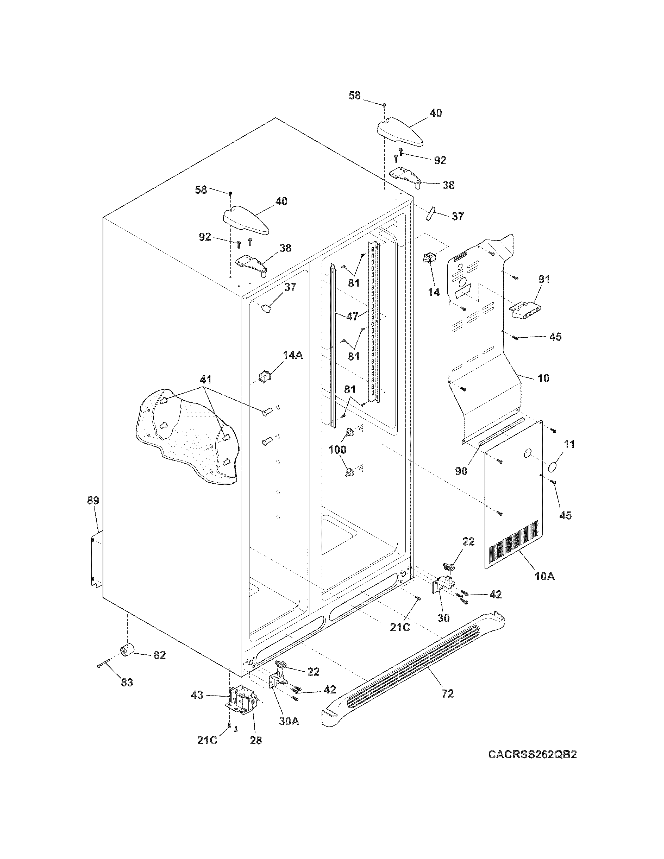 Crosley CRSS262QS2 cabinet diagram
