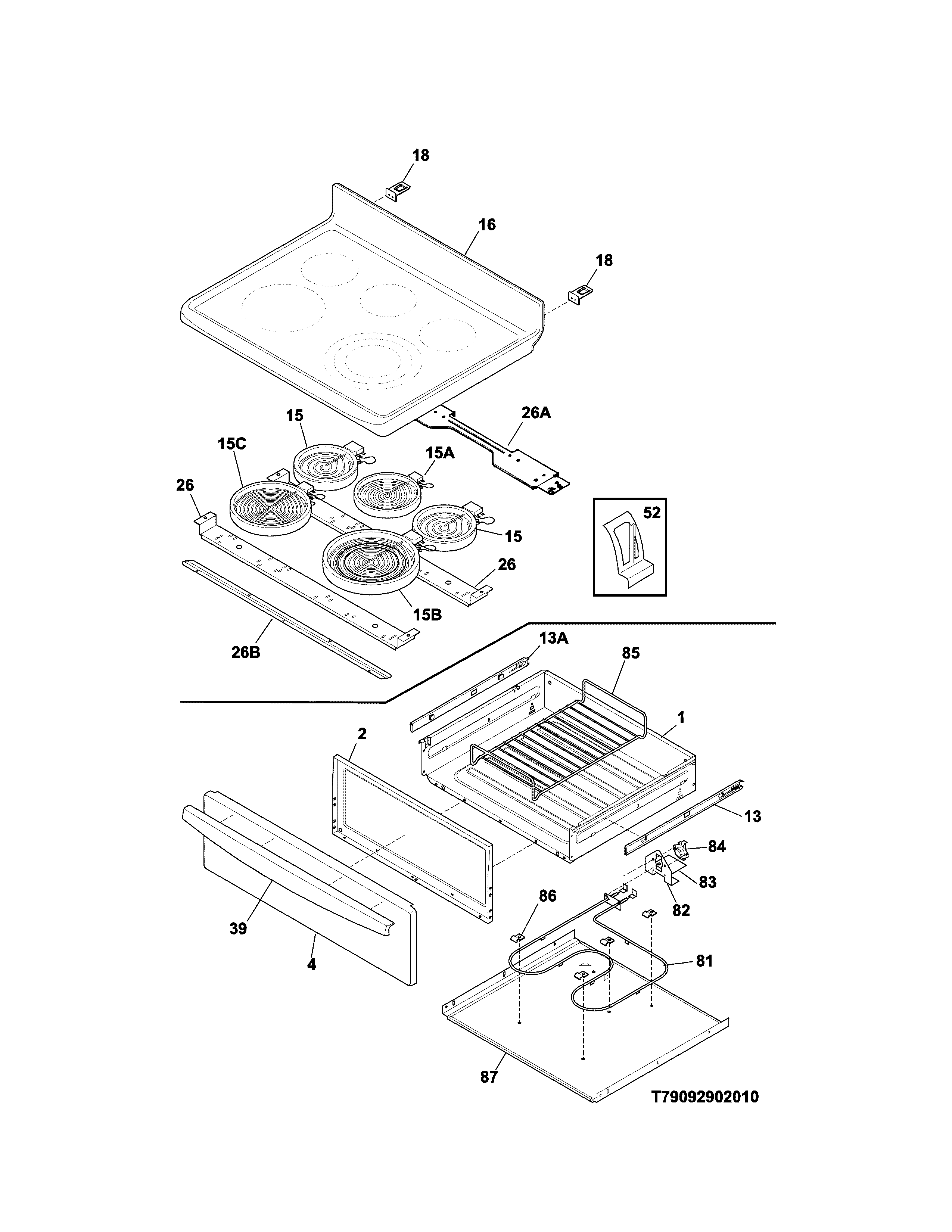 Kenmore 79094242311 top/drawer diagram