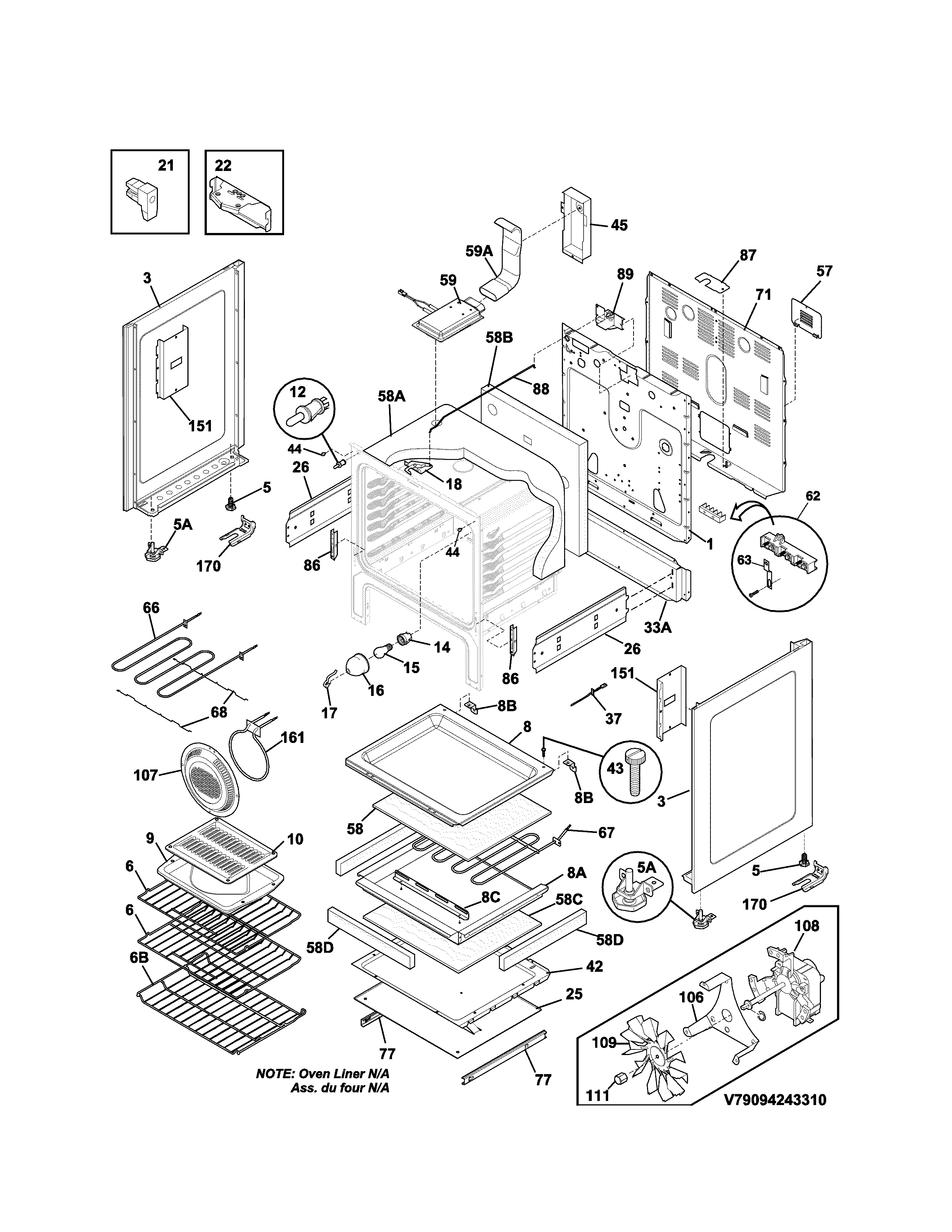 Kenmore 79094243311 body diagram
