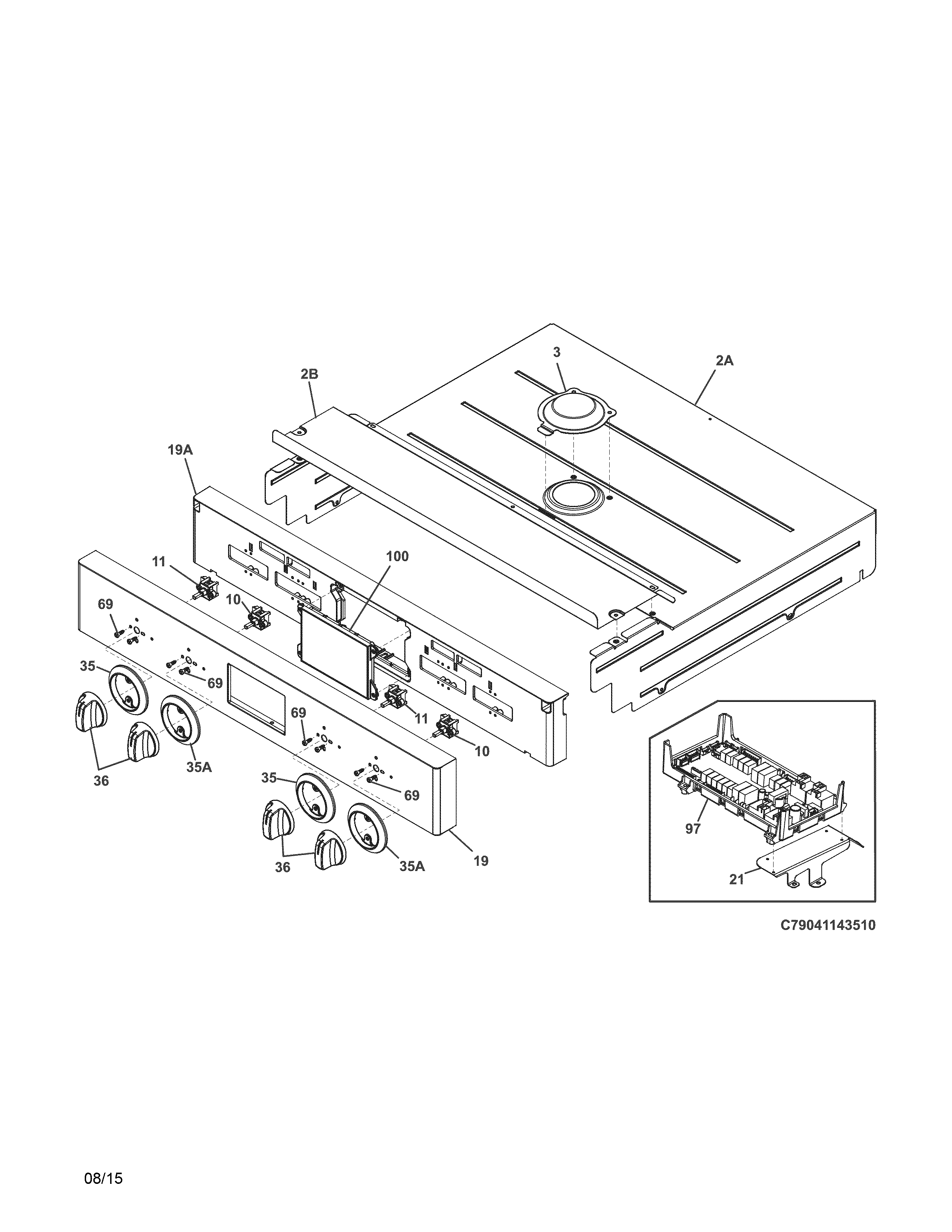 Kenmore Pro 79041143510 control panel diagram