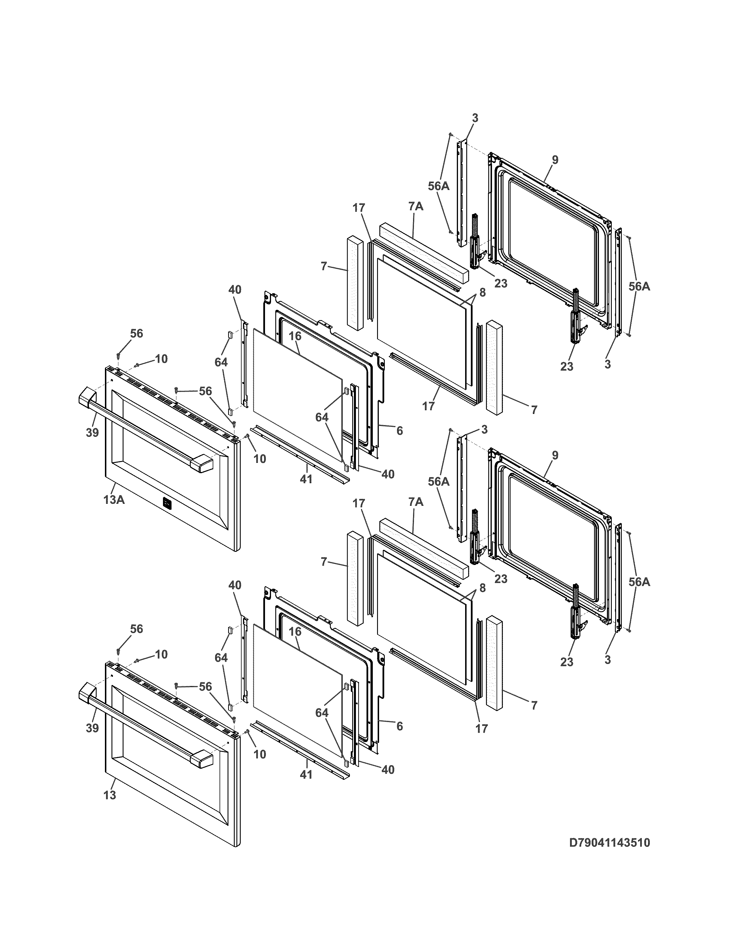 Kenmore Pro 79041143510 doors diagram