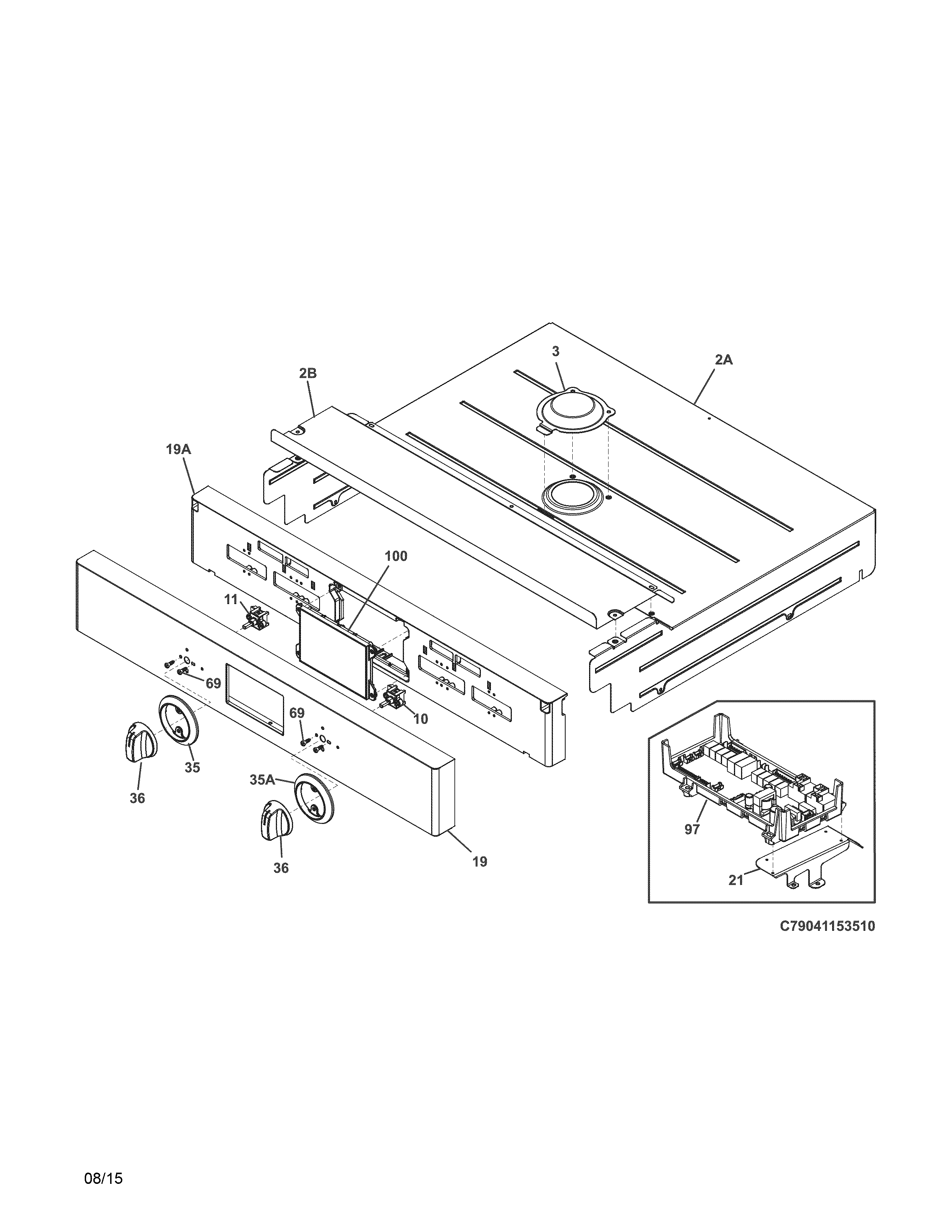 Kenmore Pro 79041153510 control panel diagram