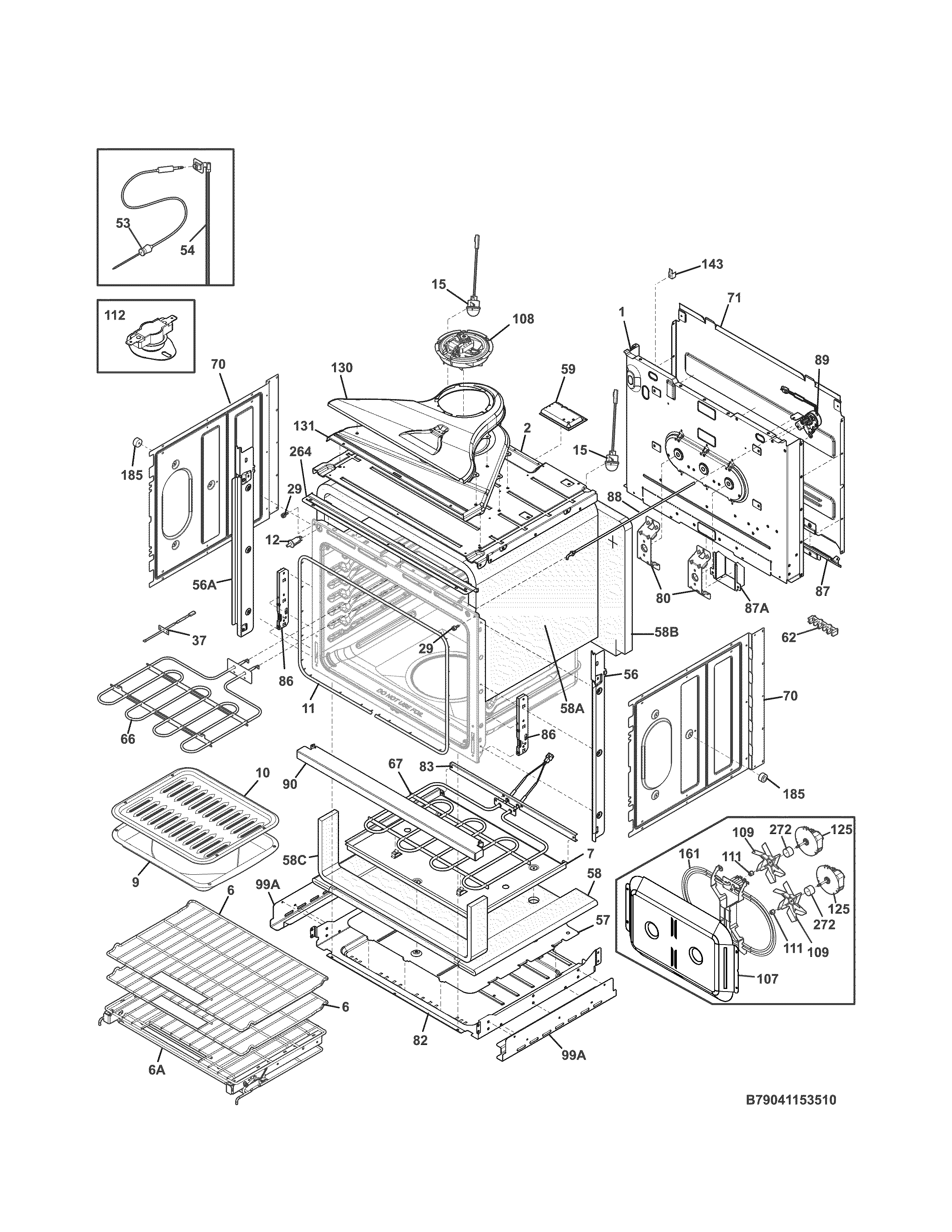 Kenmore Pro 79041153510 body diagram