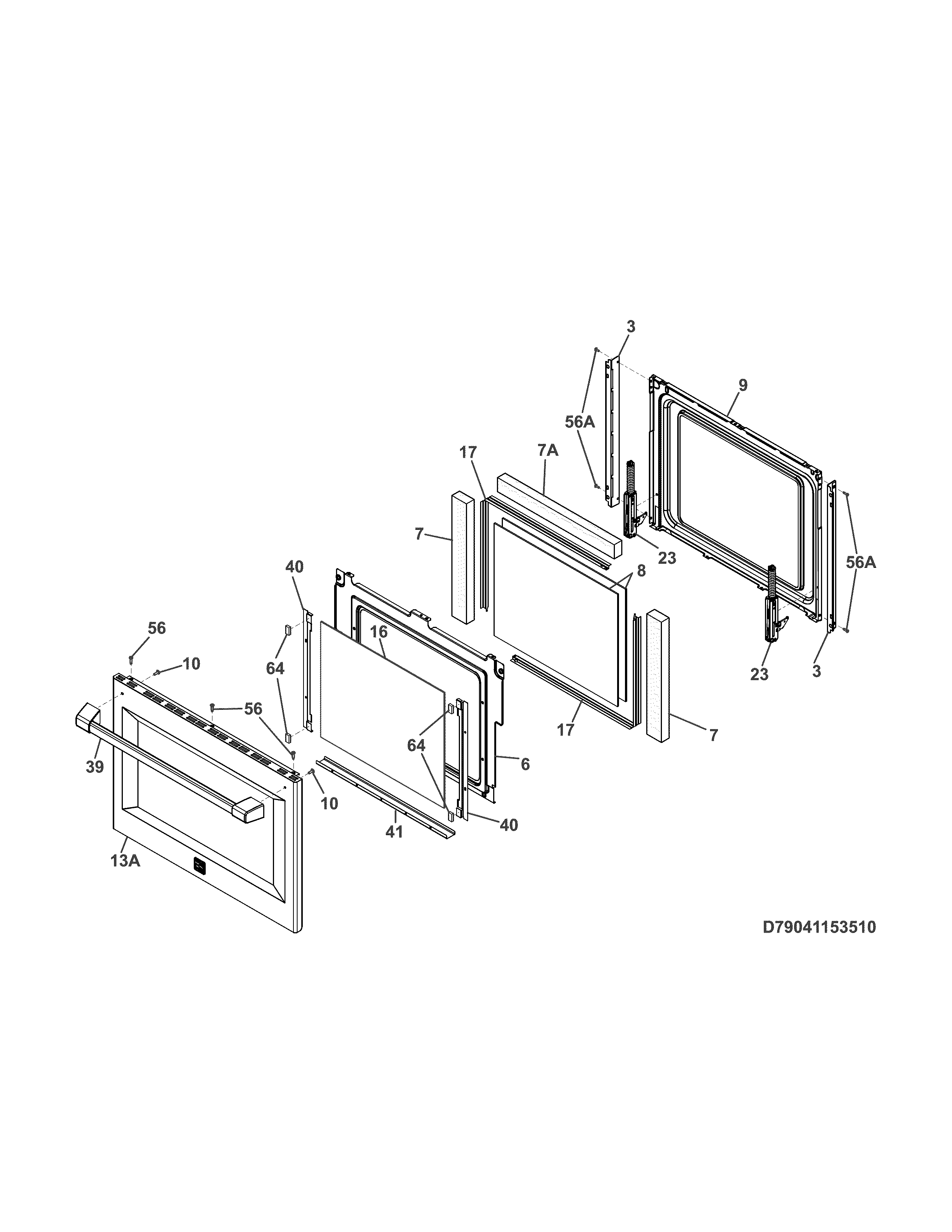 Kenmore Pro 79041153510 door diagram