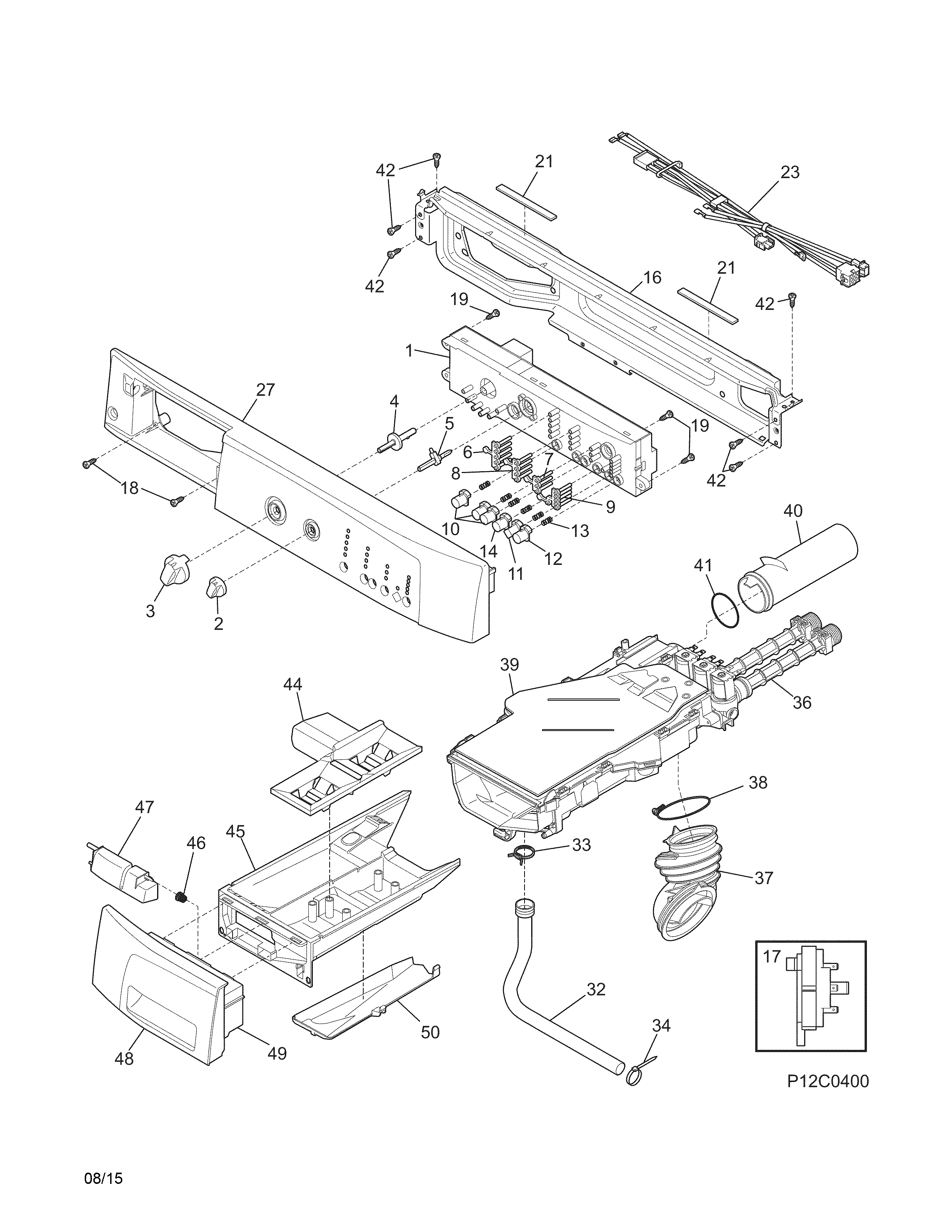 Frigidaire FTF2140FE1 control panel diagram