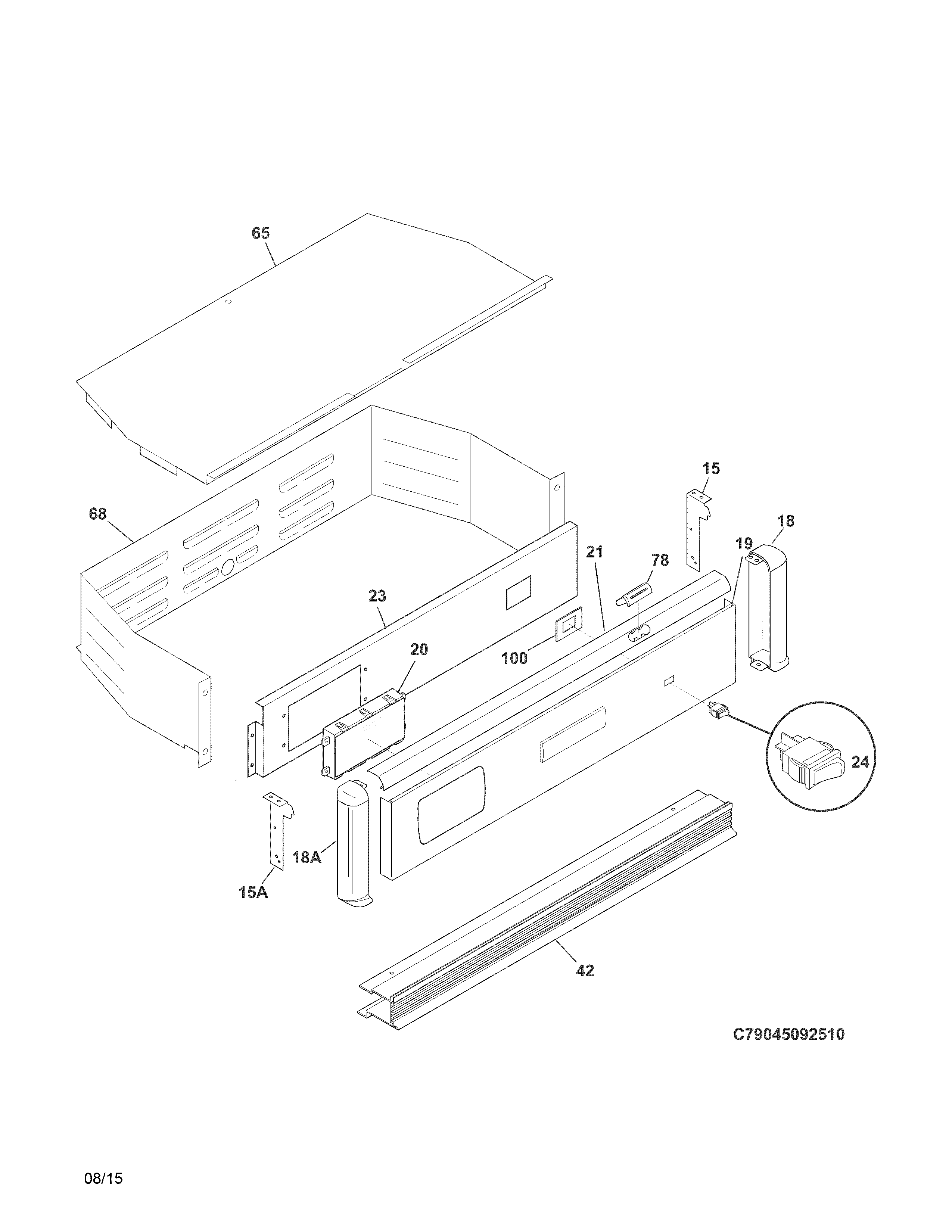 Kenmore 79045092510 control panel diagram
