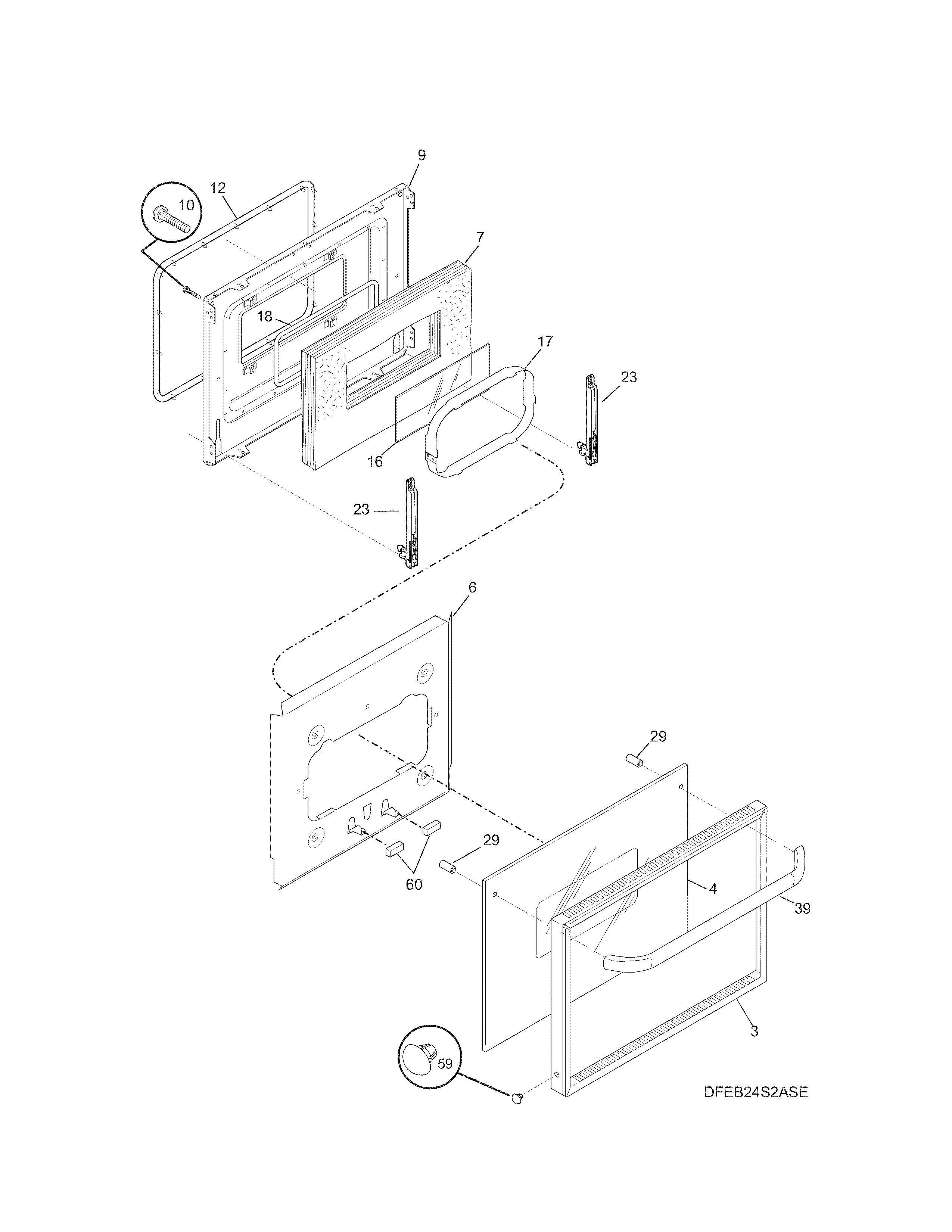 Kenmore 79045092510 door diagram