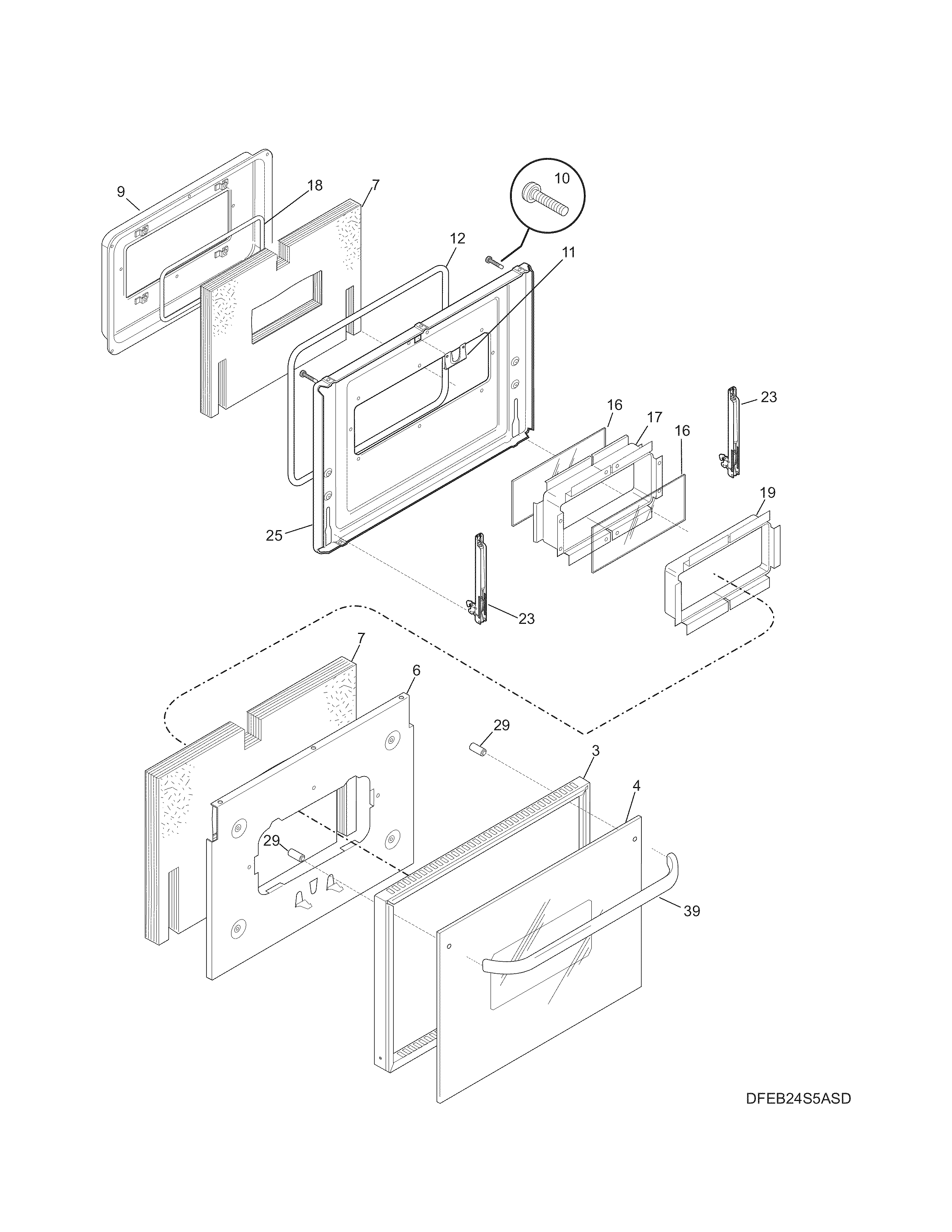Kenmore 79045122510 door diagram