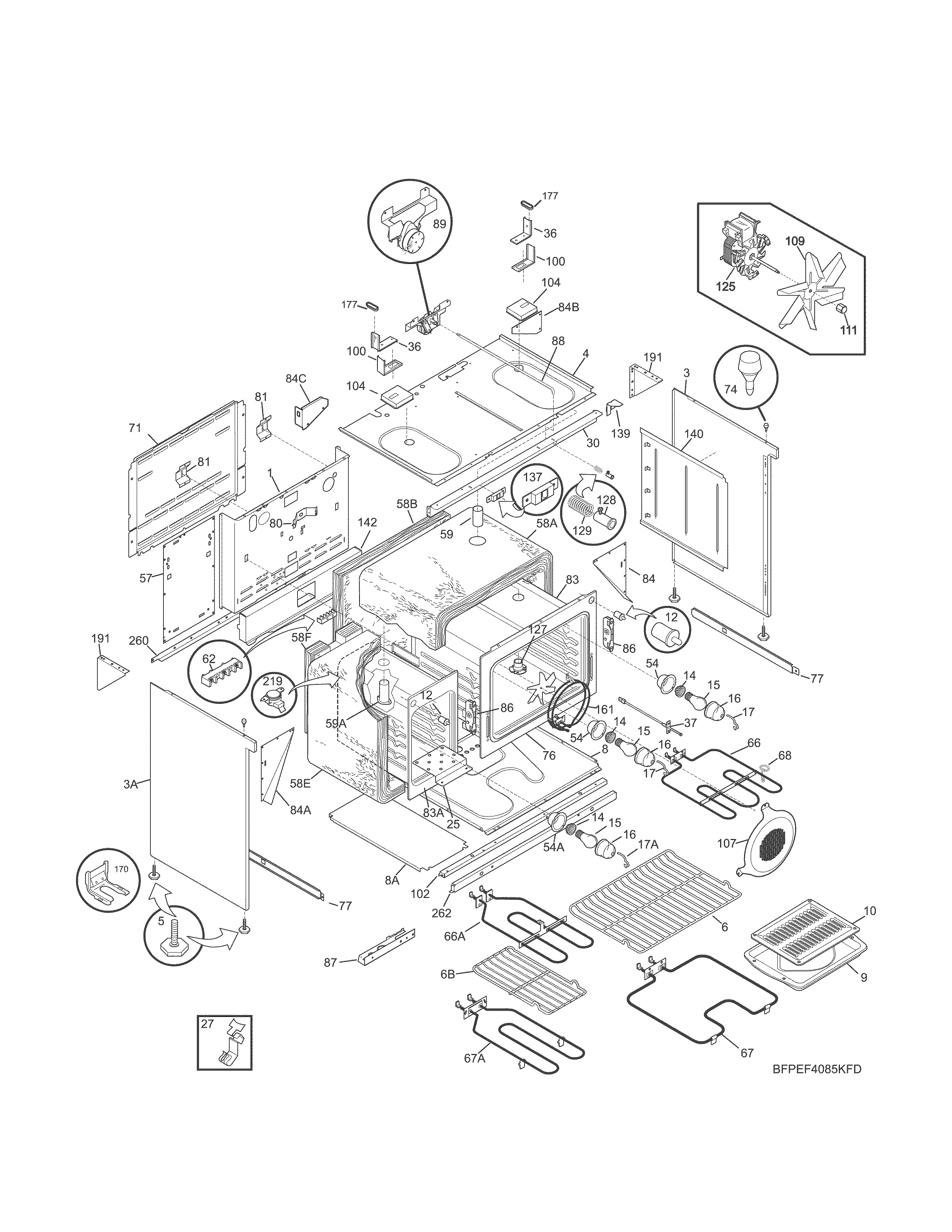 Kenmore Elite 79097153510 body diagram