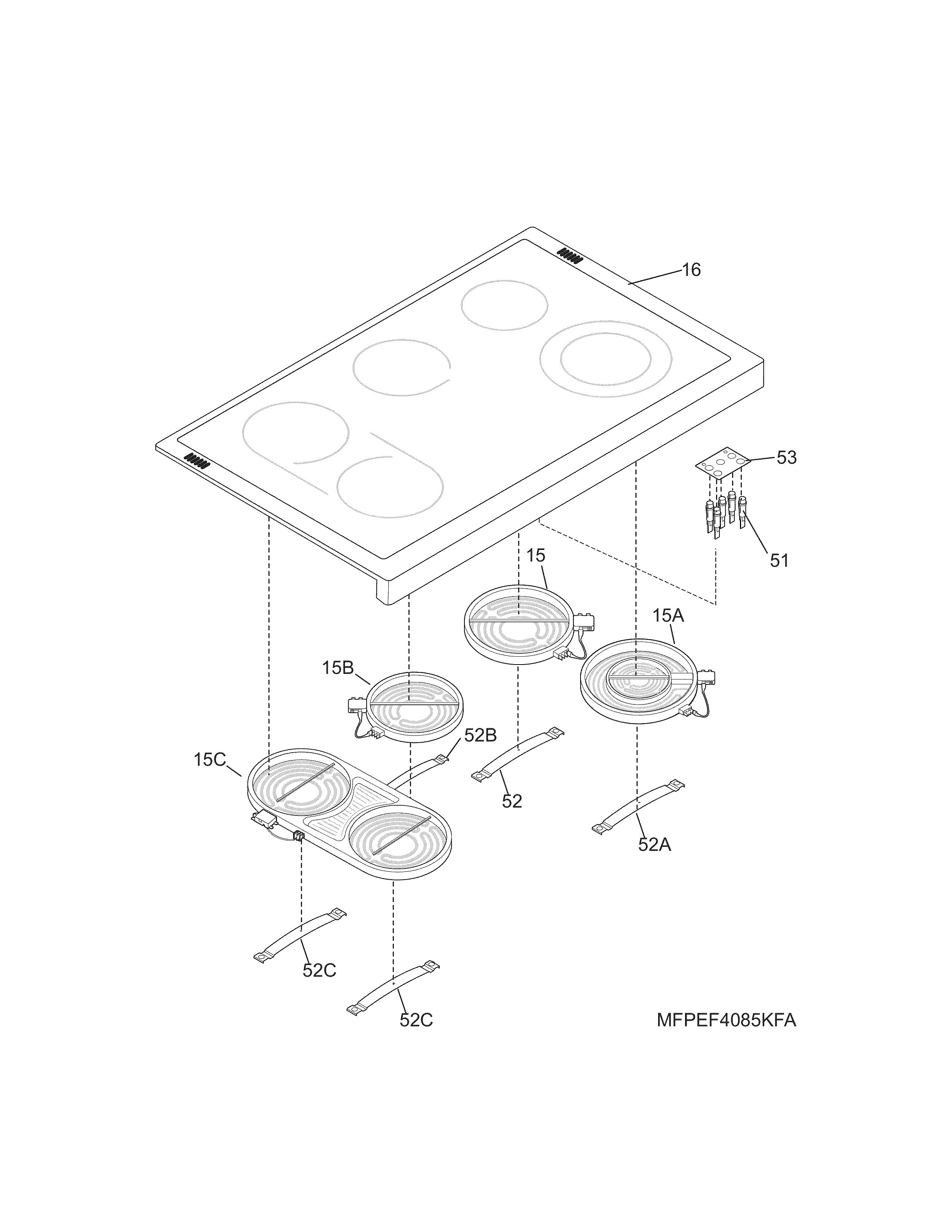 Kenmore Elite 79097153510 main top diagram