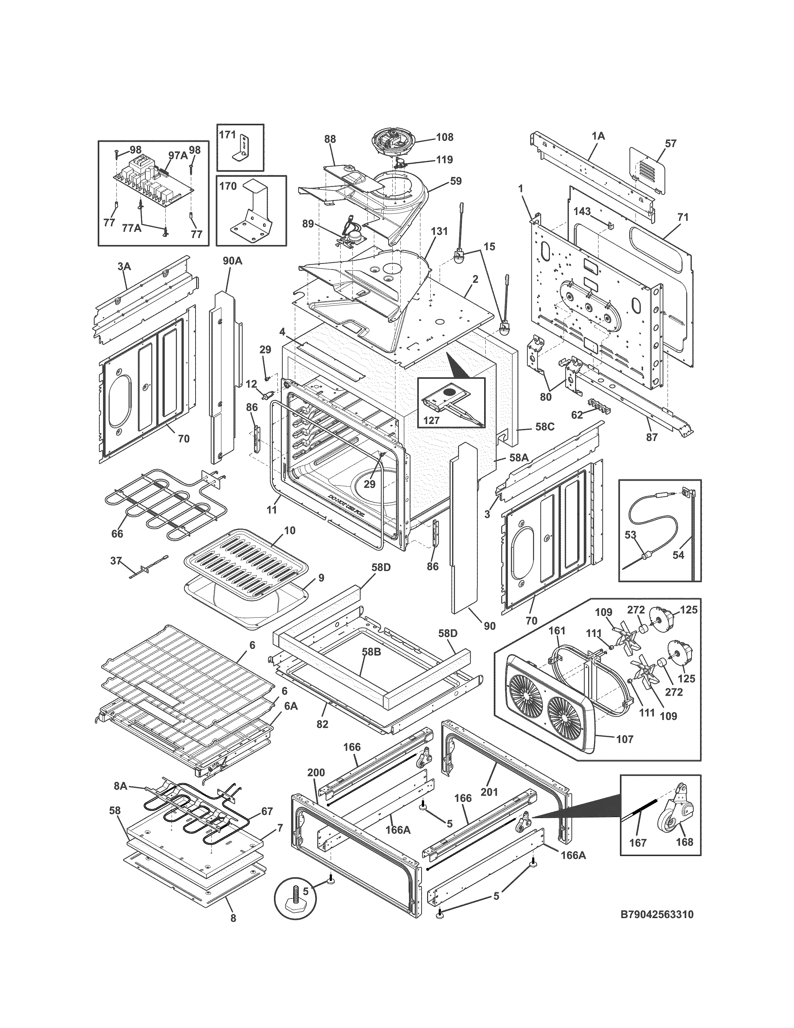 Kenmore Elite 79042569313 body diagram