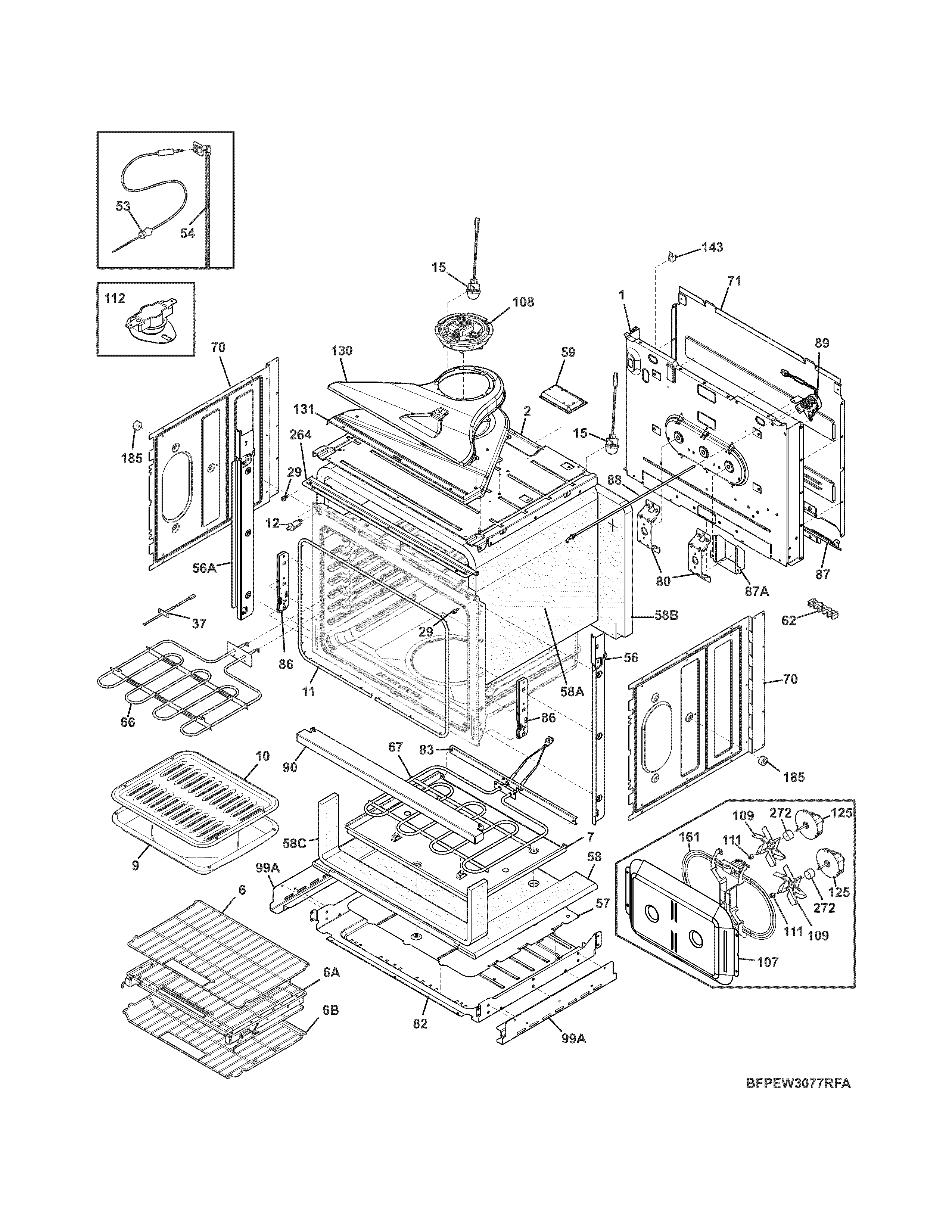 Frigidaire FPEW3077RFA body diagram