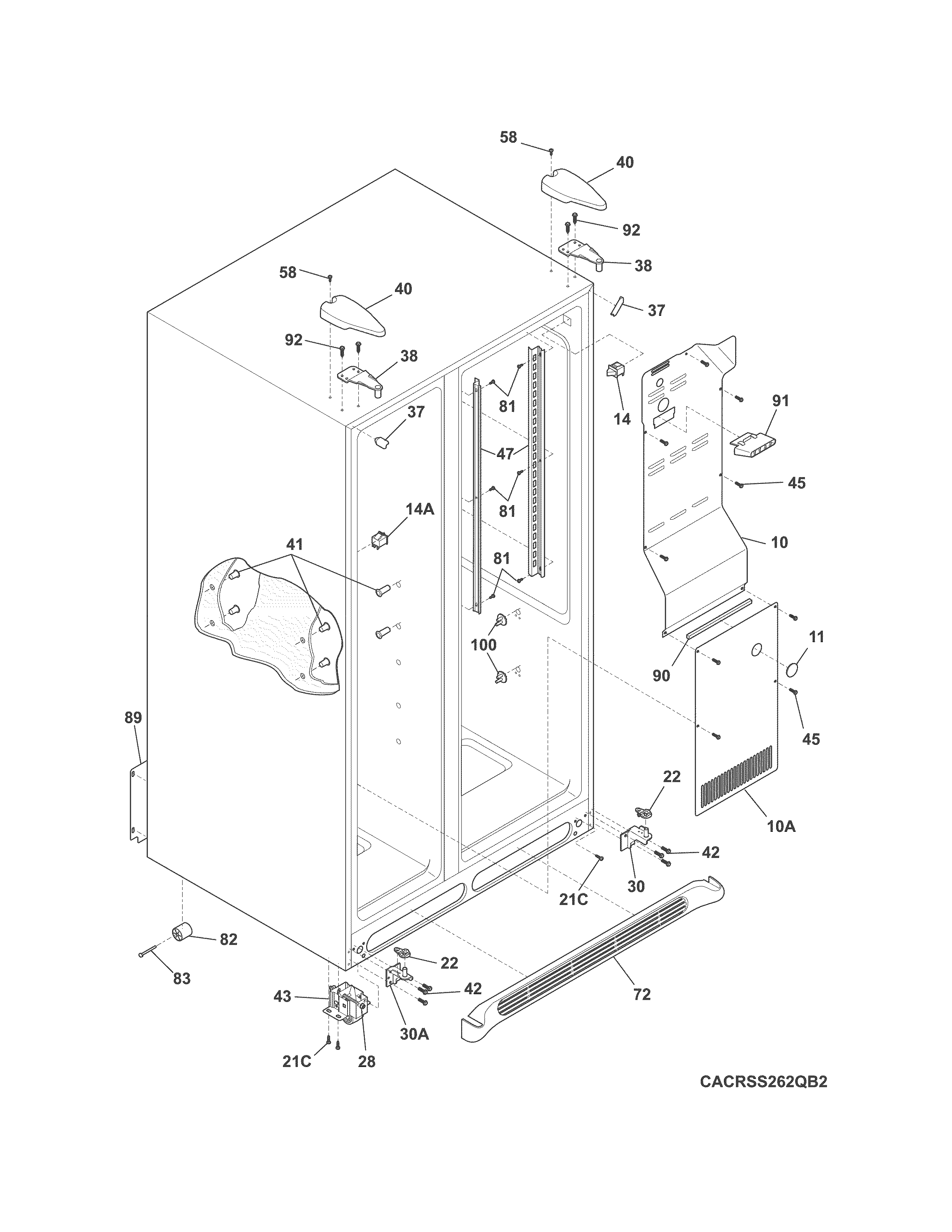 Crosley CRSS262QS3 cabinet diagram