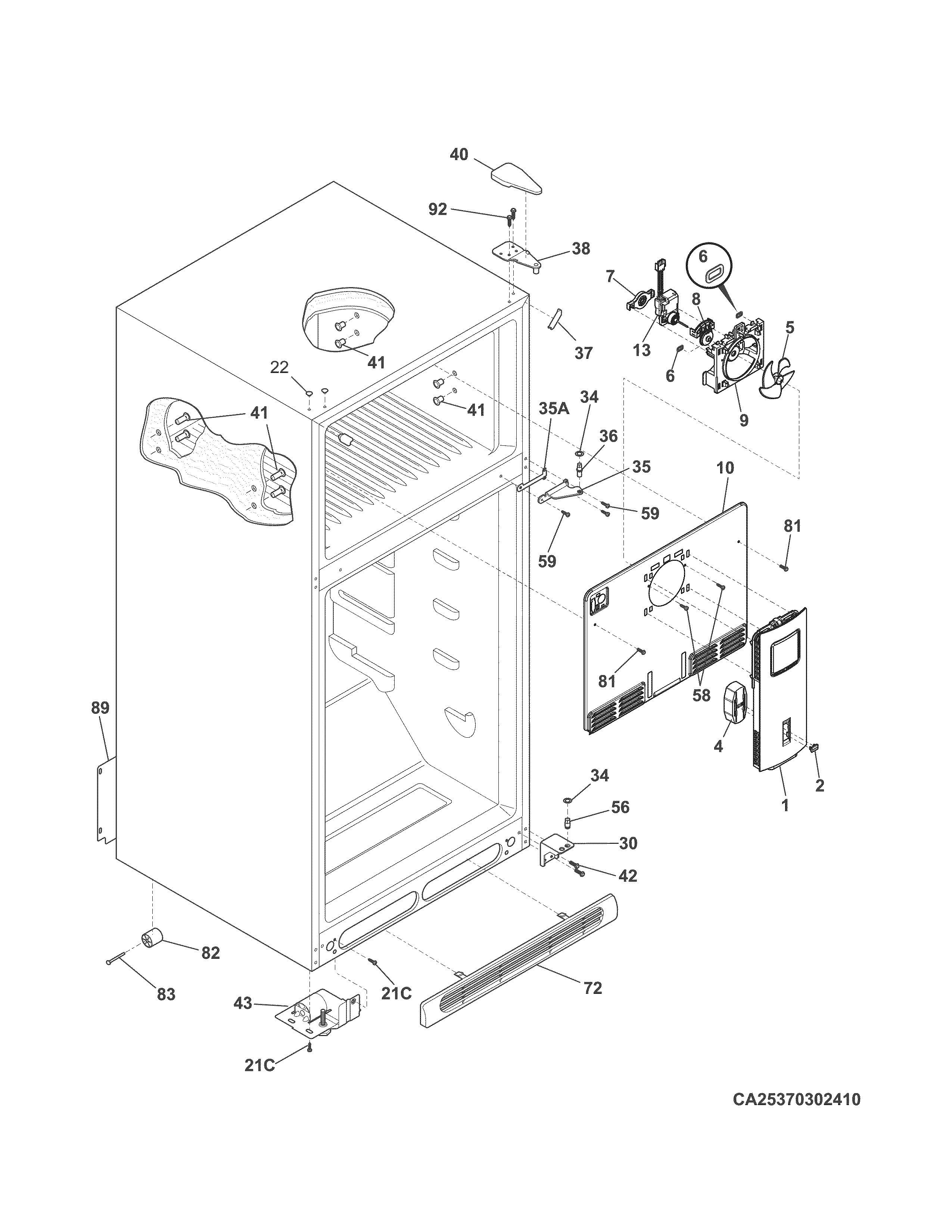 Kenmore 25370402413 cabinet diagram