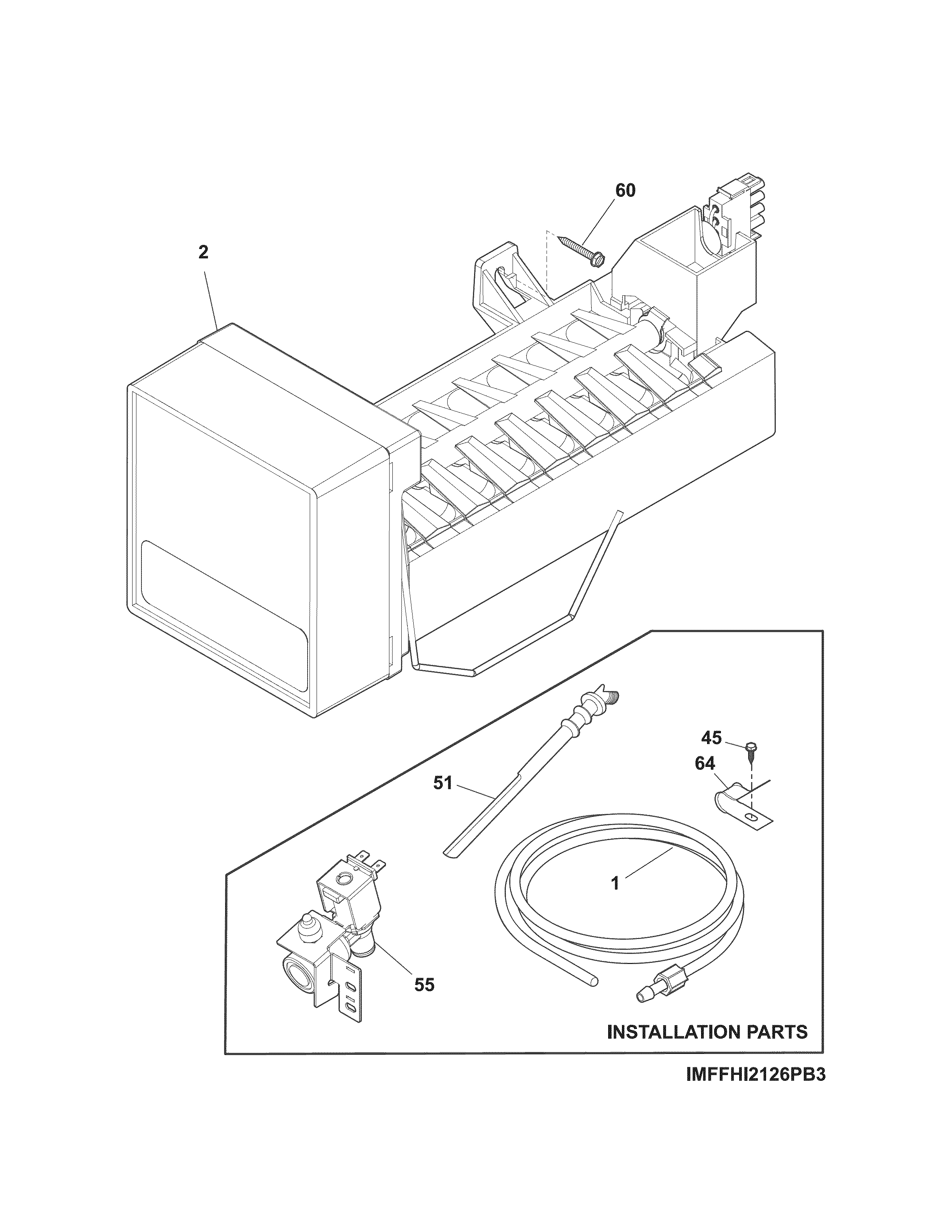Kenmore 25370402413 ice maker diagram