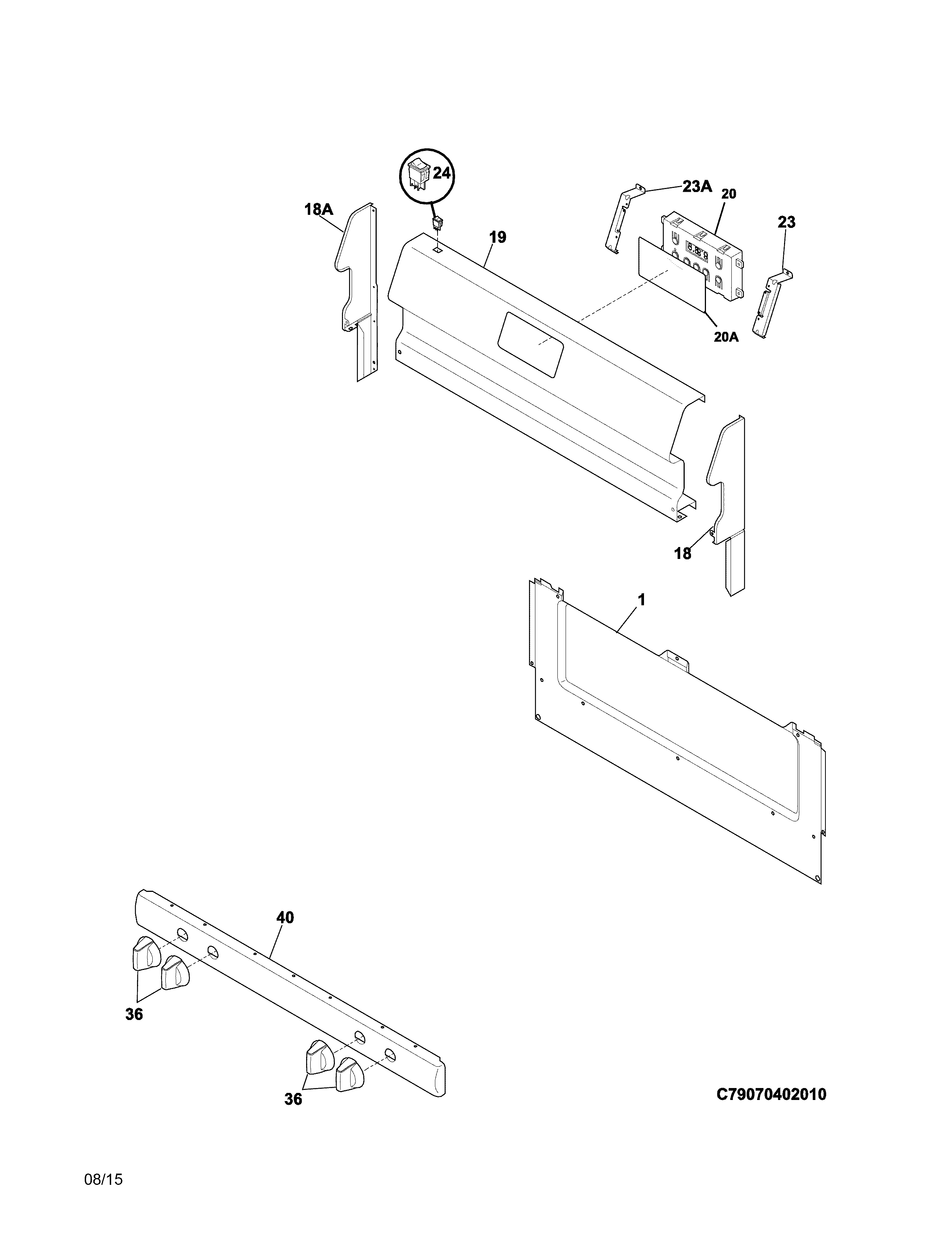 Kenmore 79073032311 backguard diagram