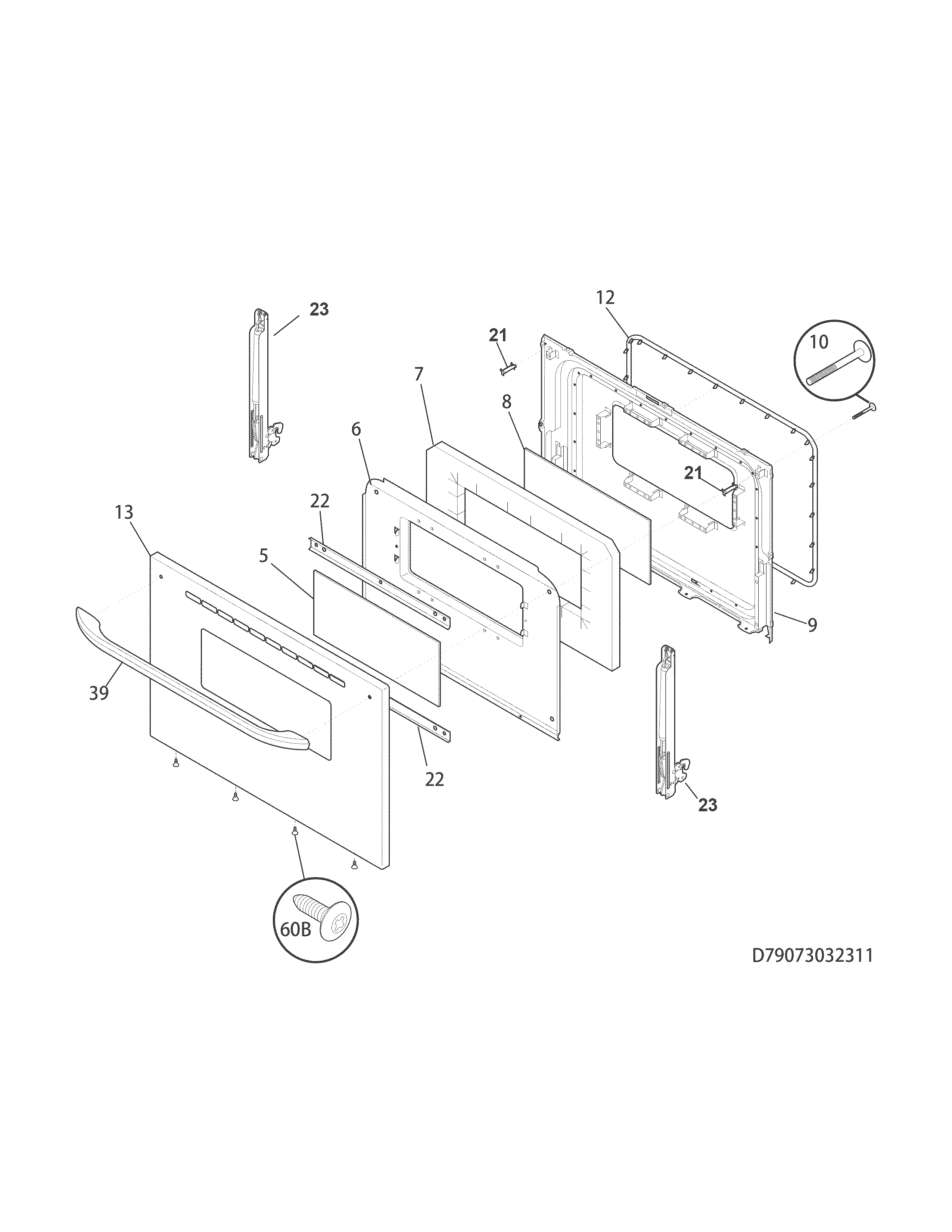 Kenmore 79073032311 door diagram