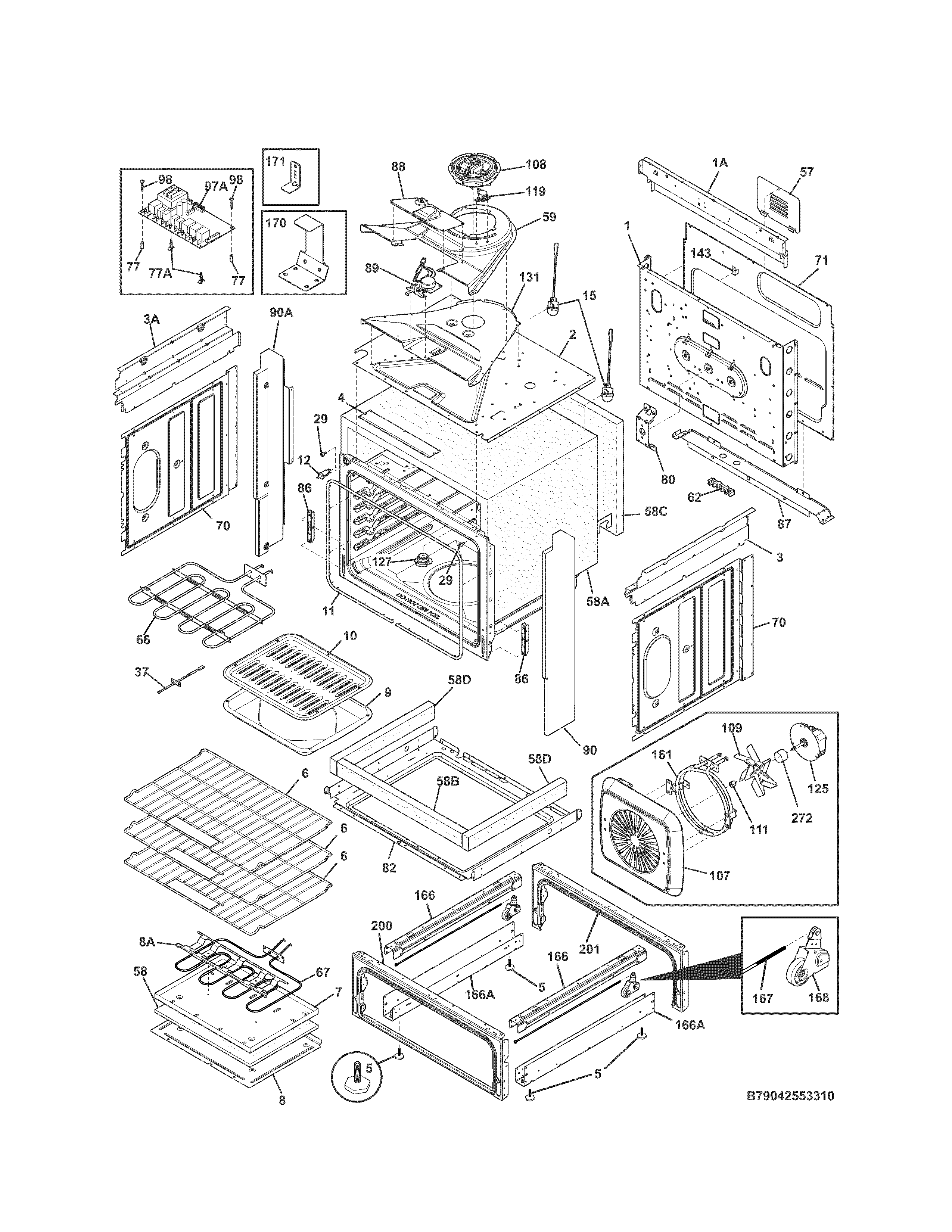 Kenmore Elite 79042559312 body diagram