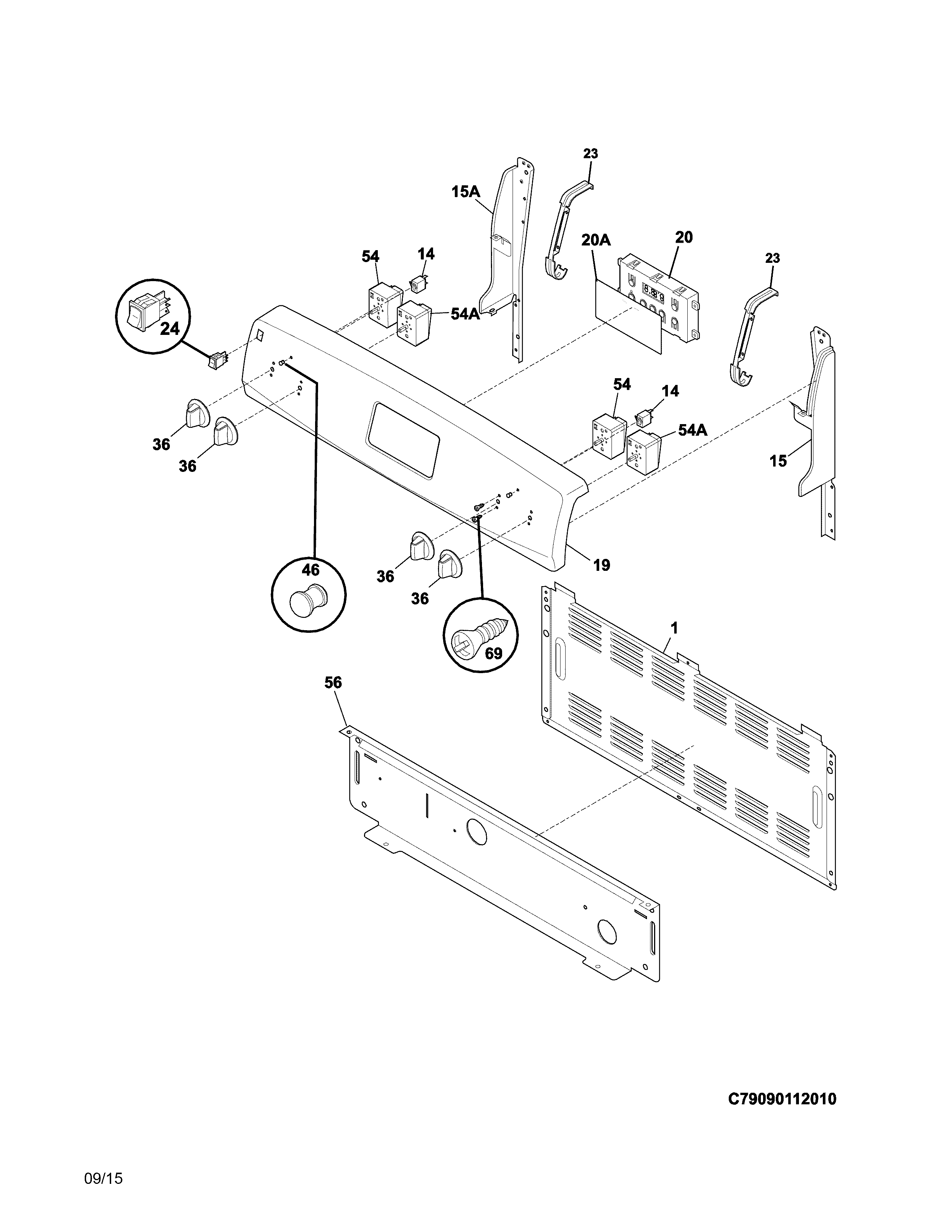 Kenmore 79093019312 backguard diagram