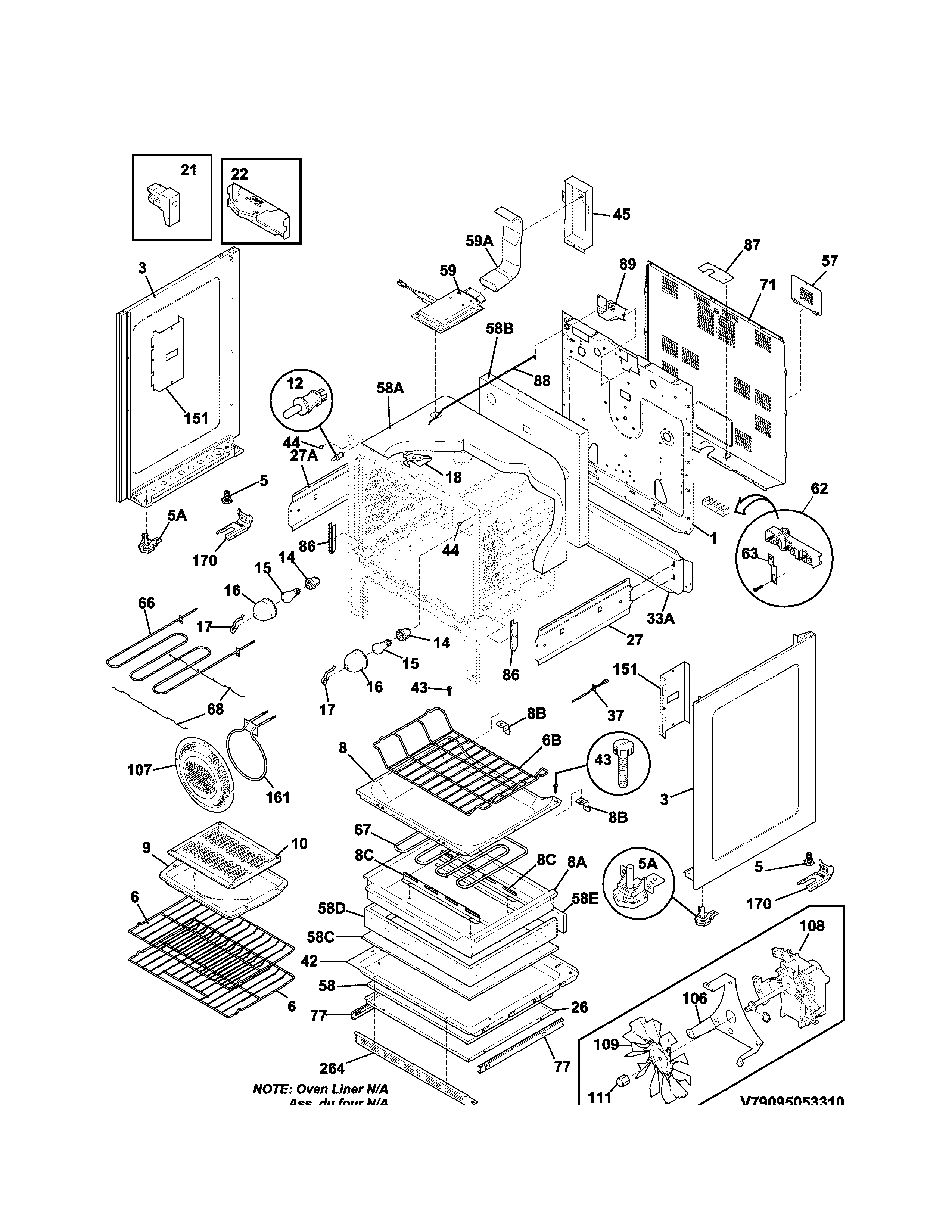 Kenmore 79095053311 body diagram