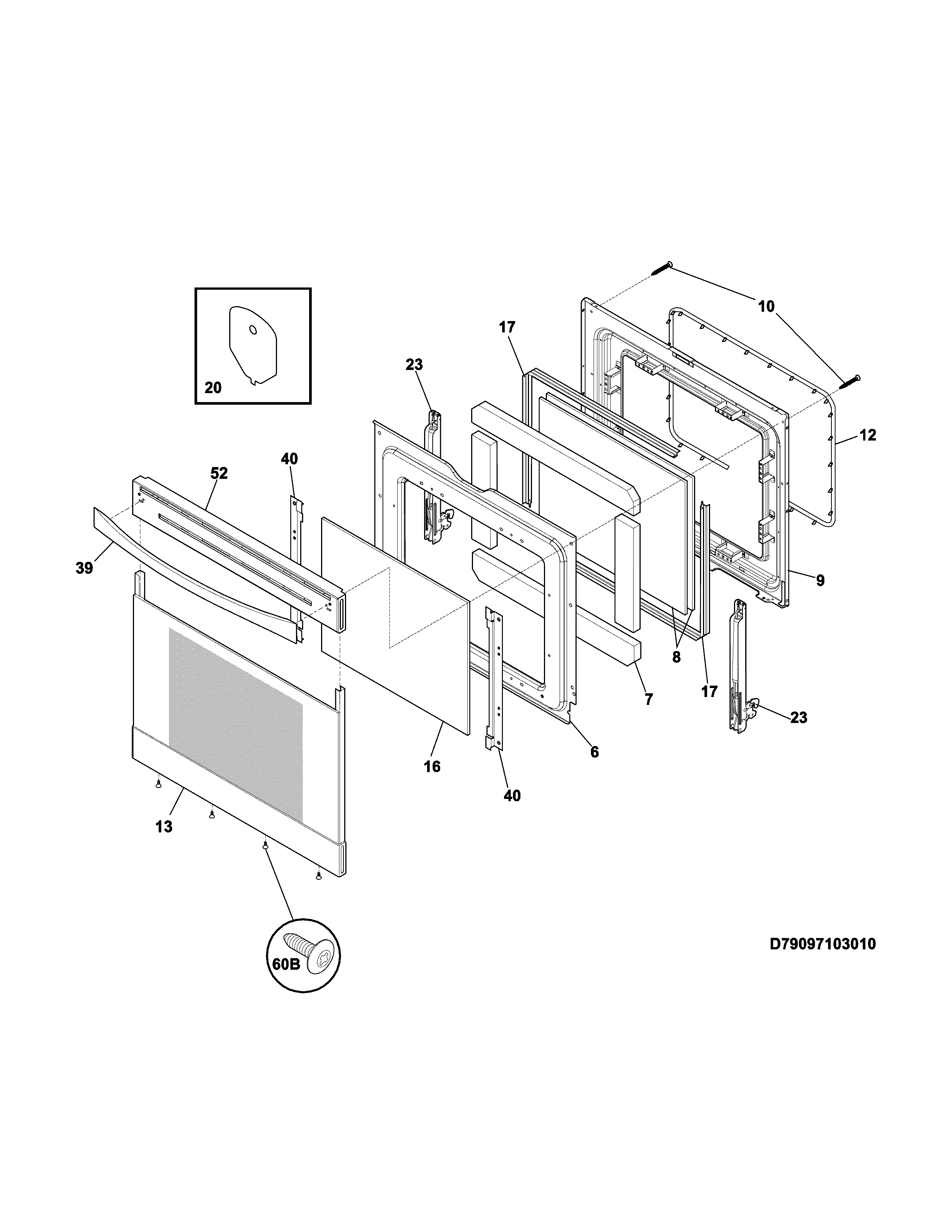 Kenmore 79095053311 door diagram