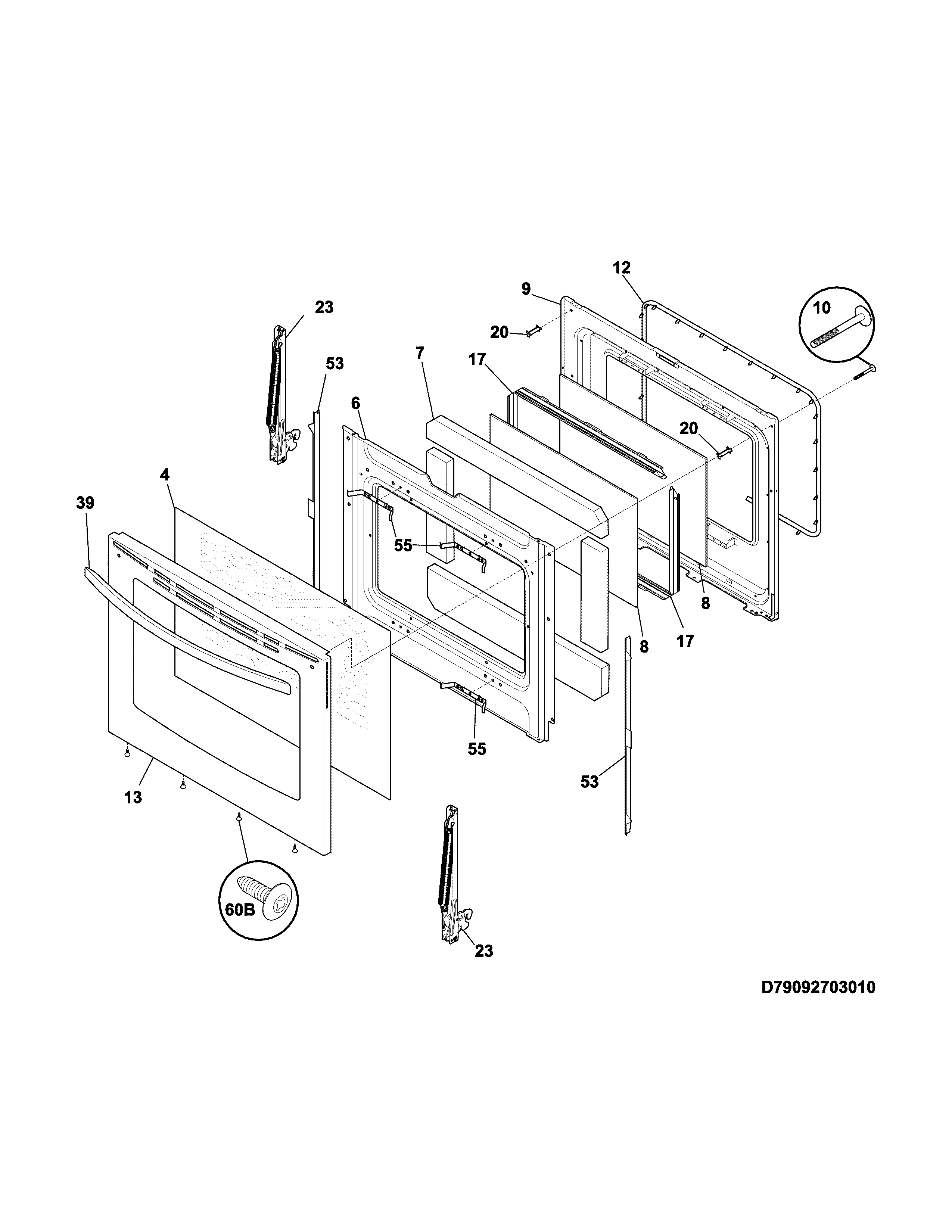 Kenmore 79094203311 door diagram