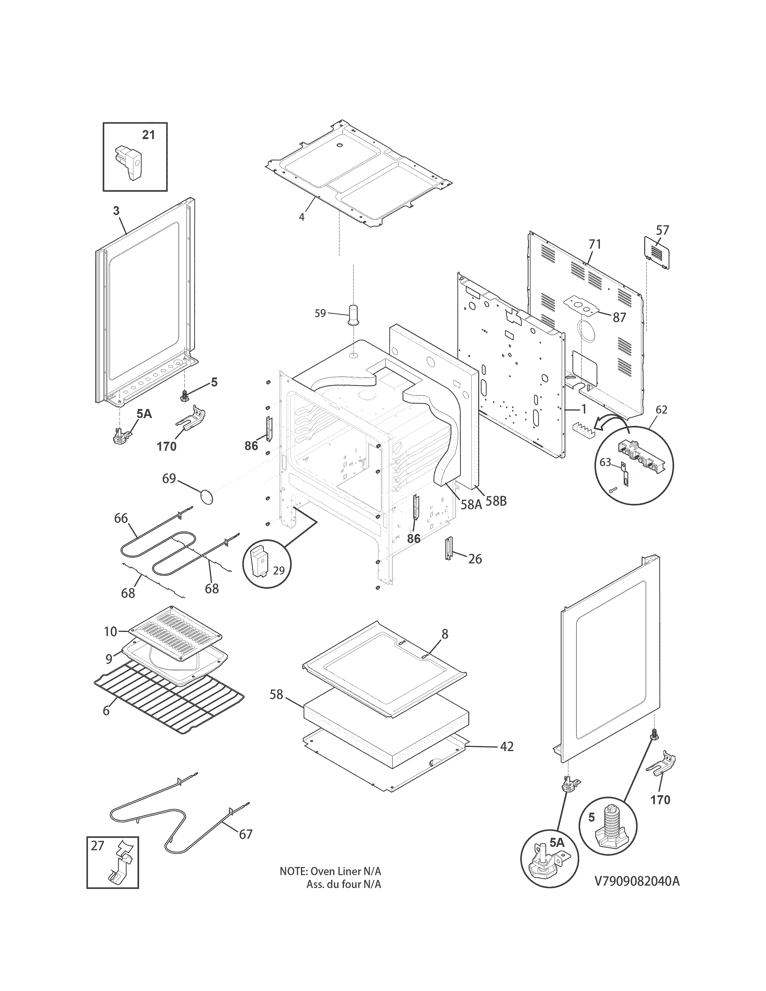 Kenmore 7909082040B body diagram