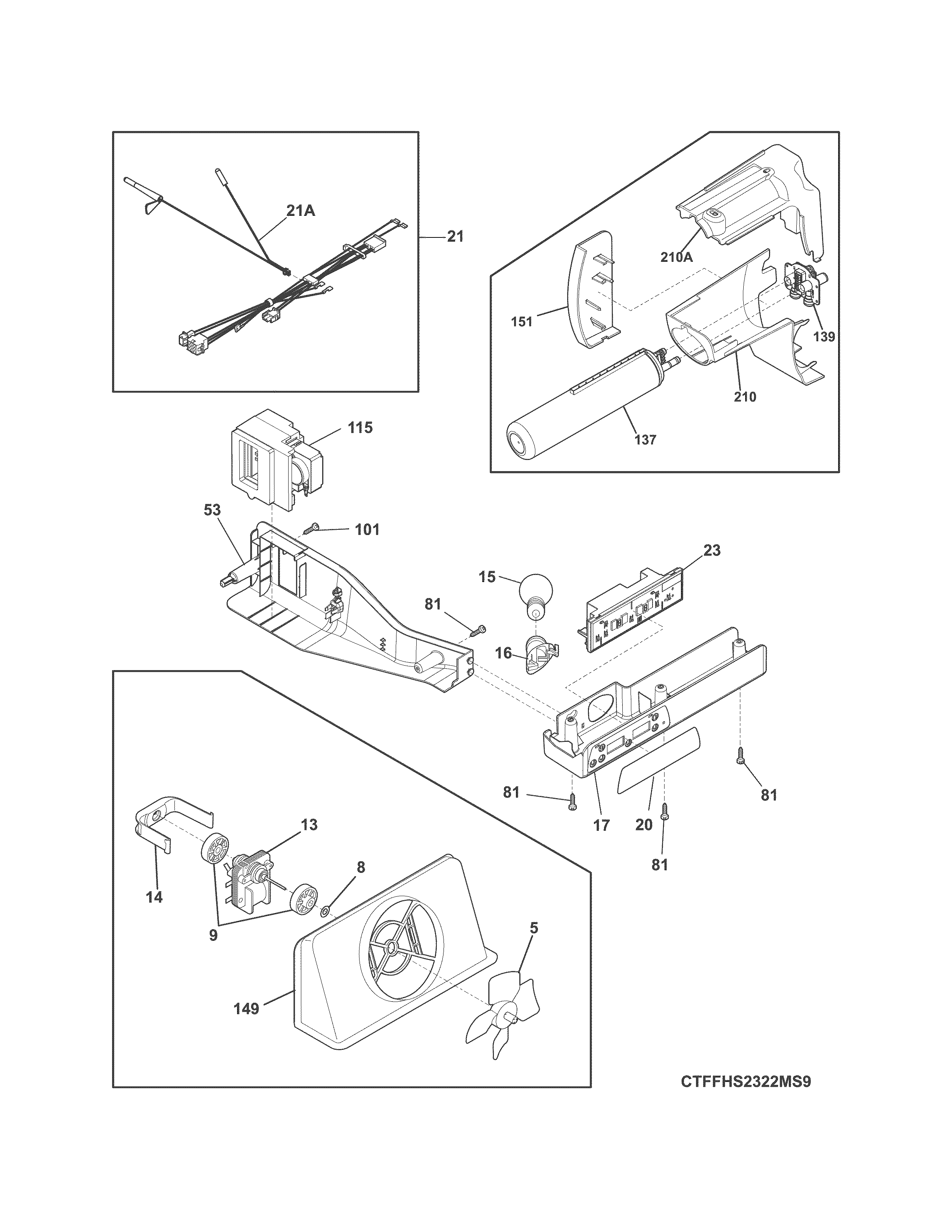 Frigidaire FFHS2311PFDA controls diagram