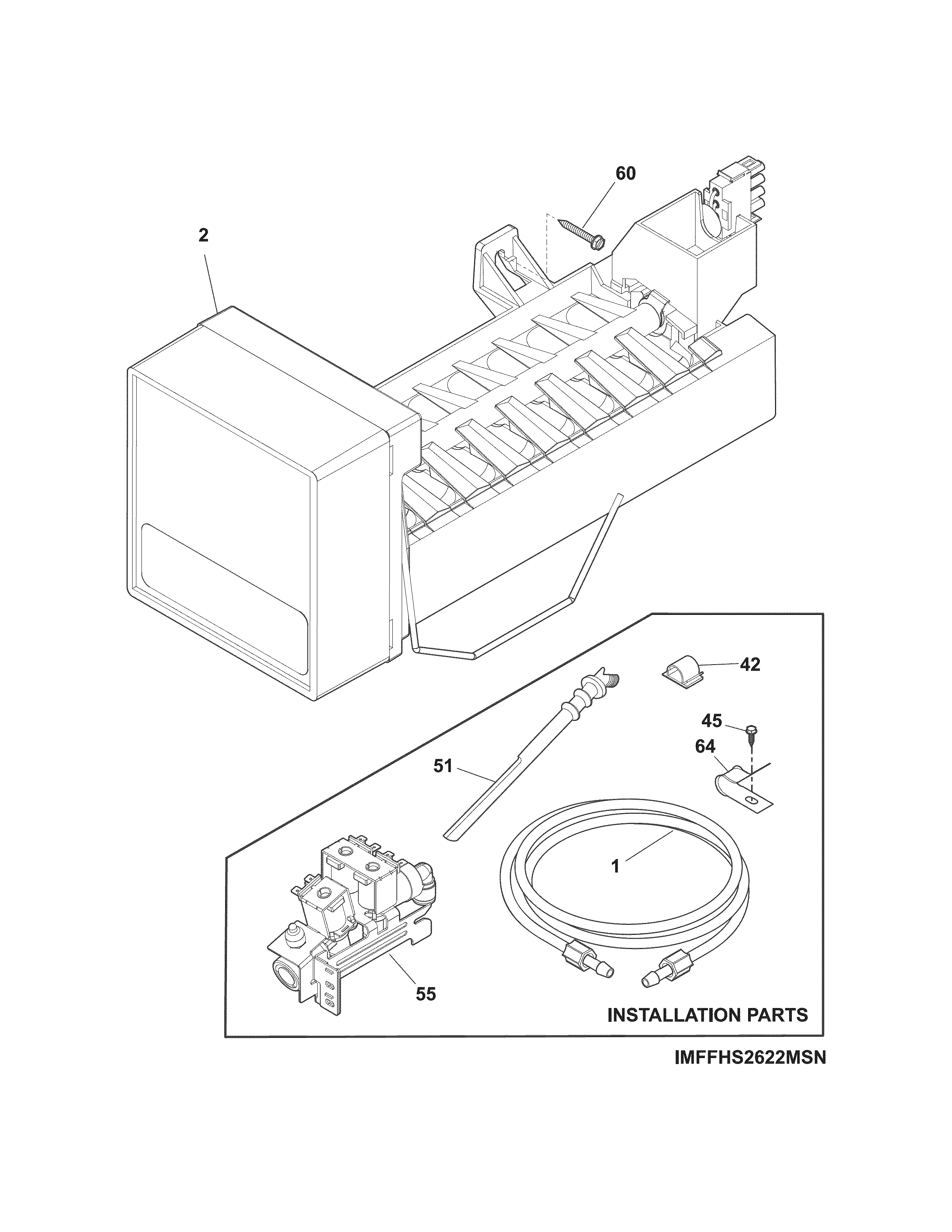 Crosley CRSH232PS7A ice maker diagram