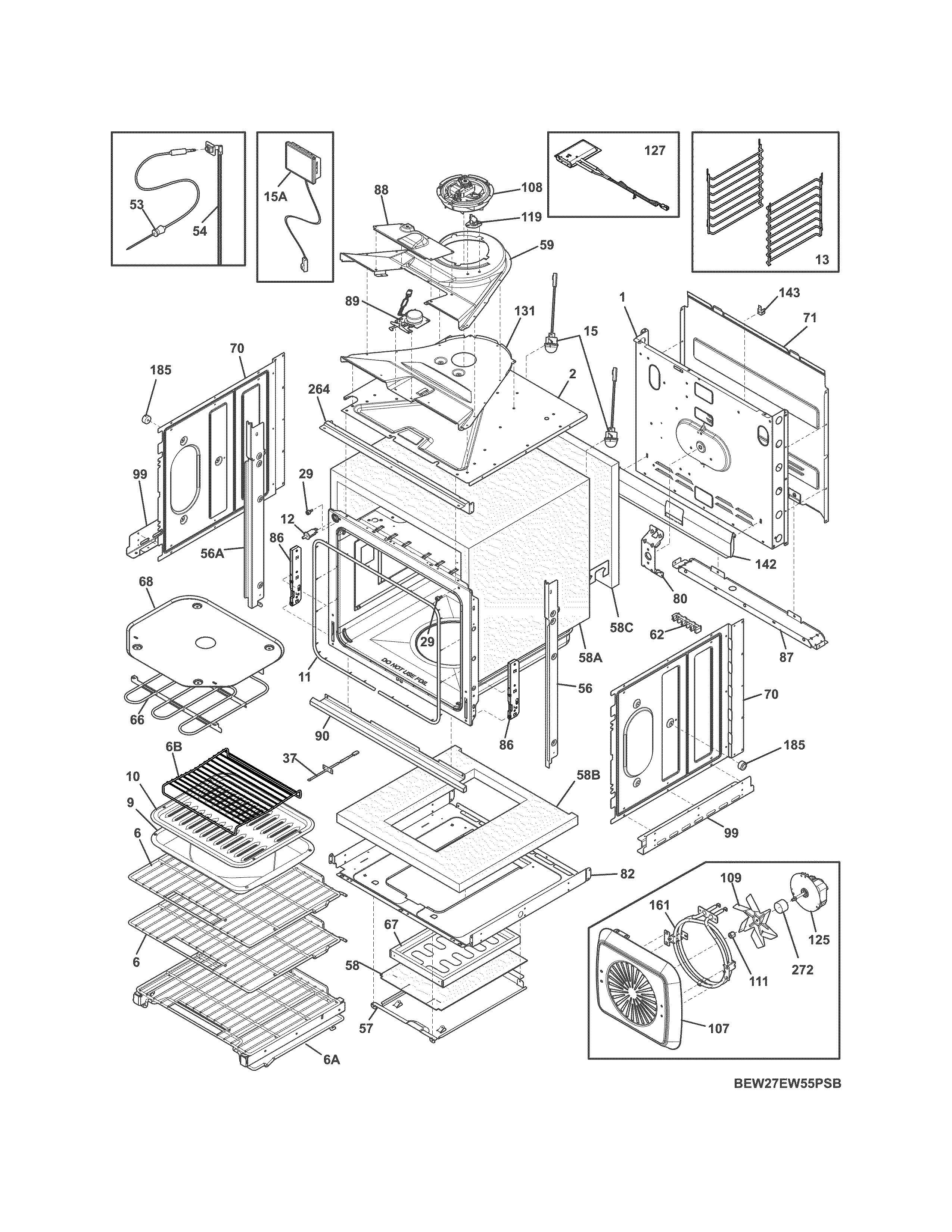 Electrolux EW27EW55PSB body diagram