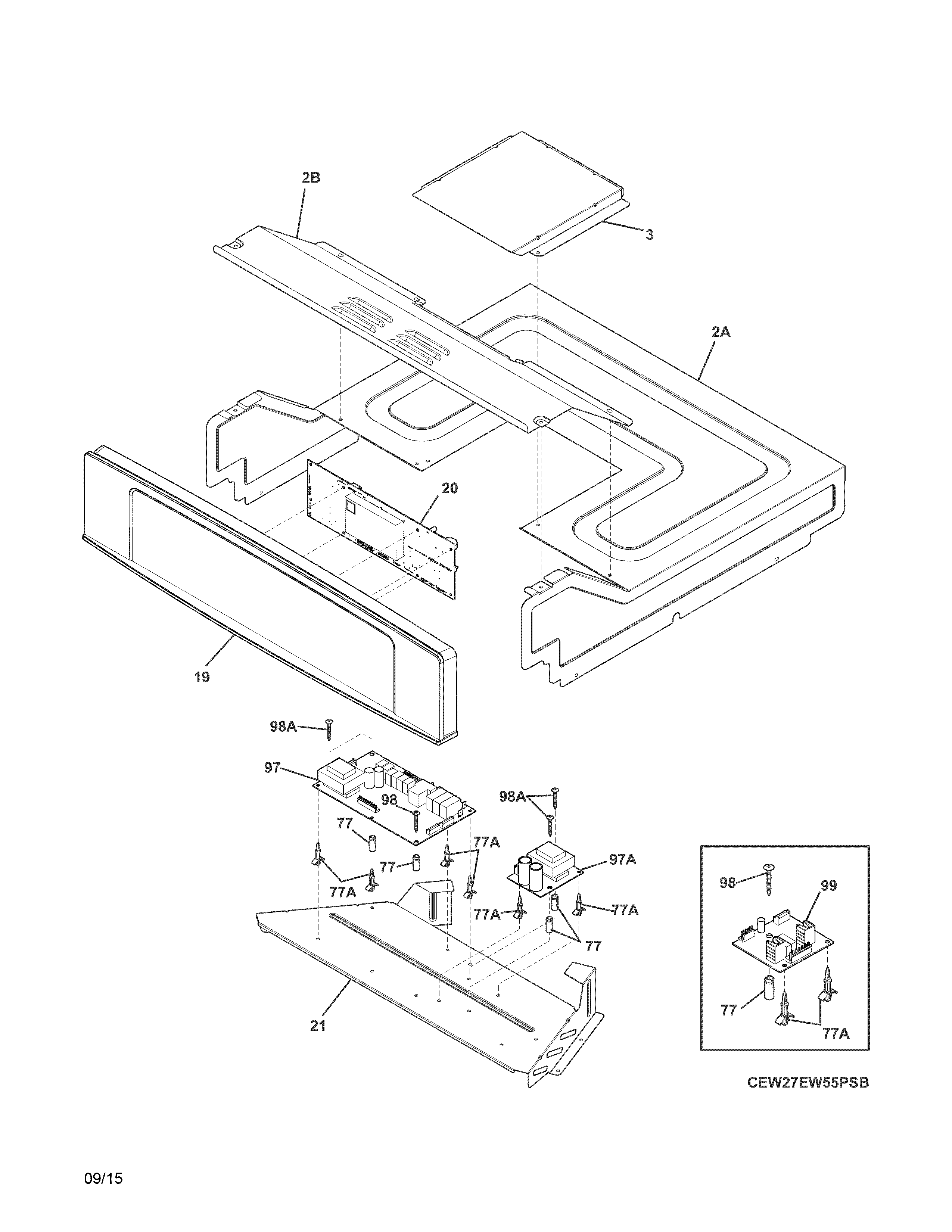 Electrolux EW27EW55PSC control panel diagram