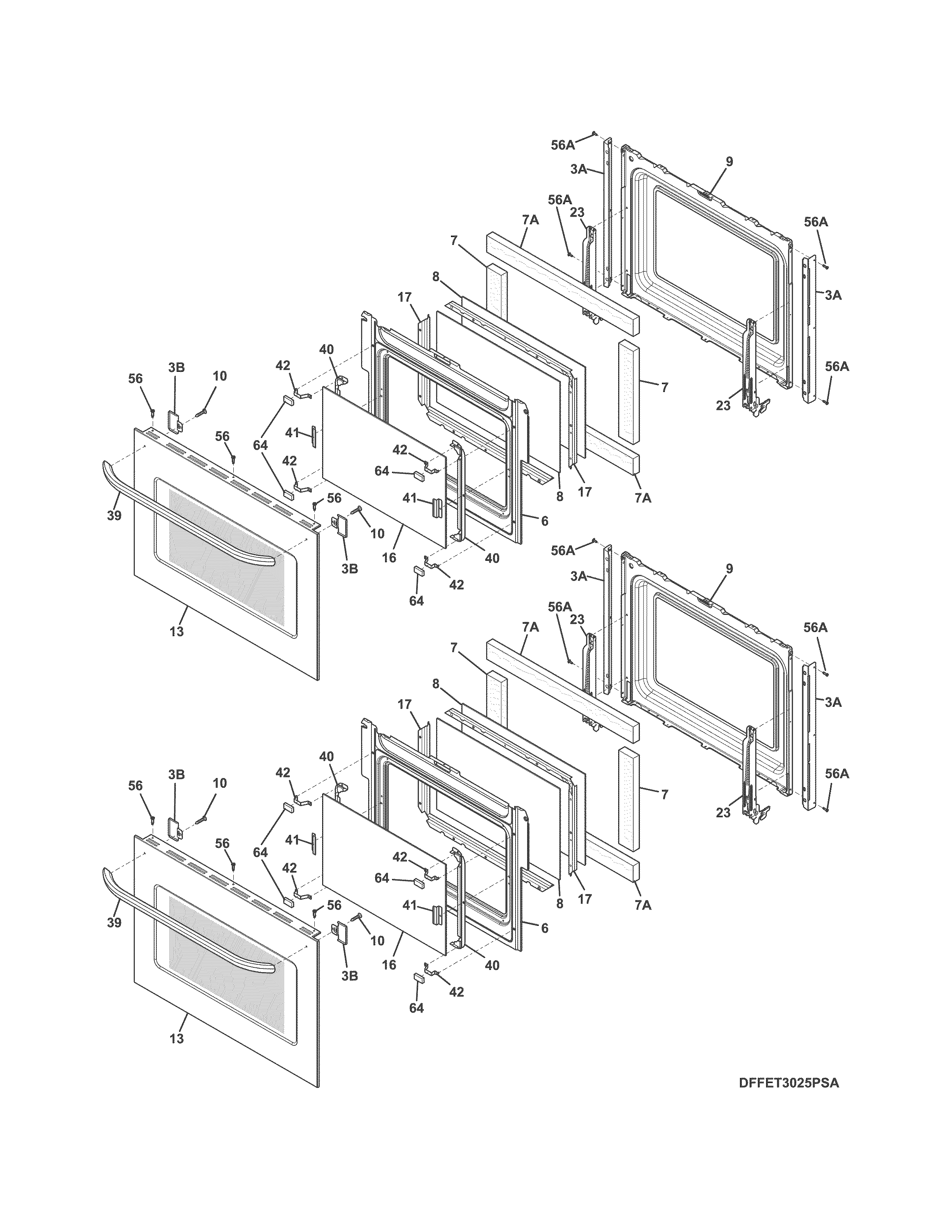 Frigidaire FFET3025PSD doors diagram