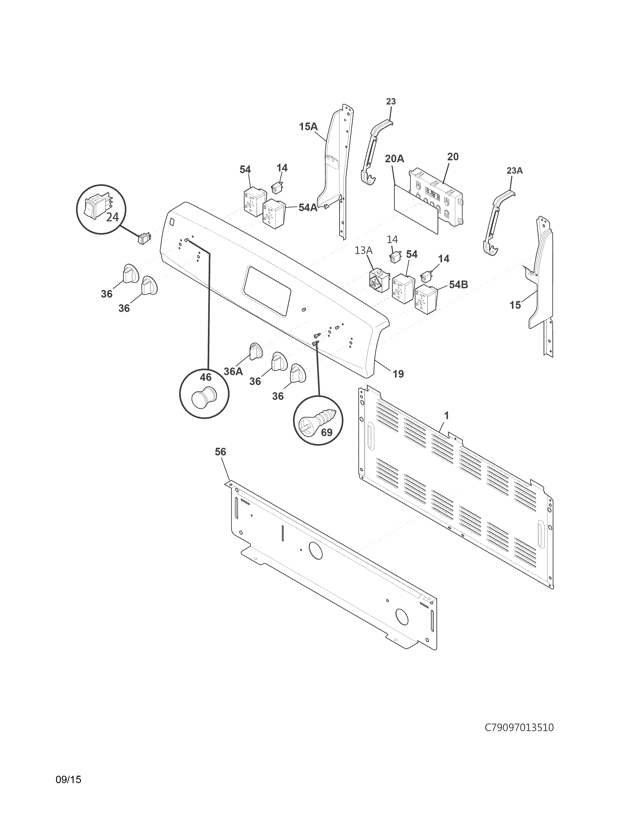 Kenmore 79097013511 backguard diagram