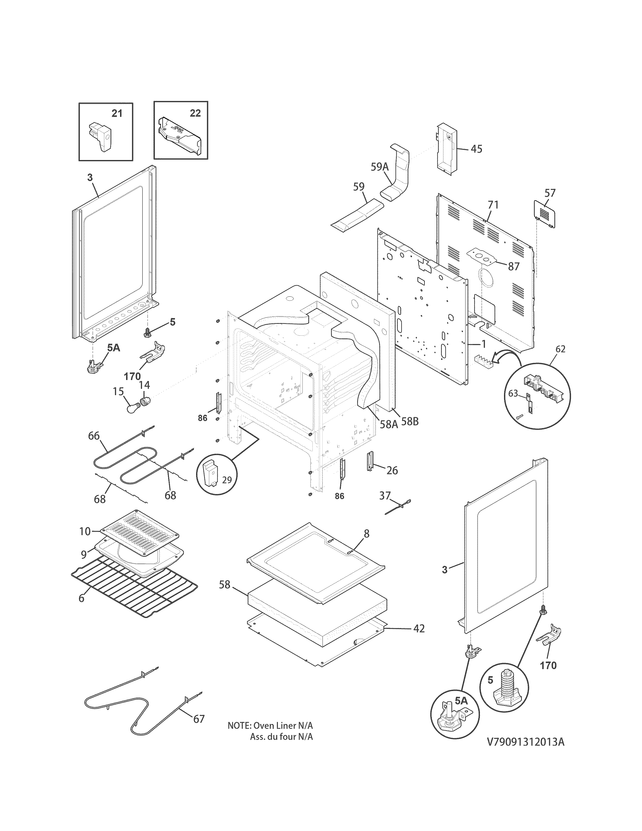 Kenmore 79097013511 body diagram