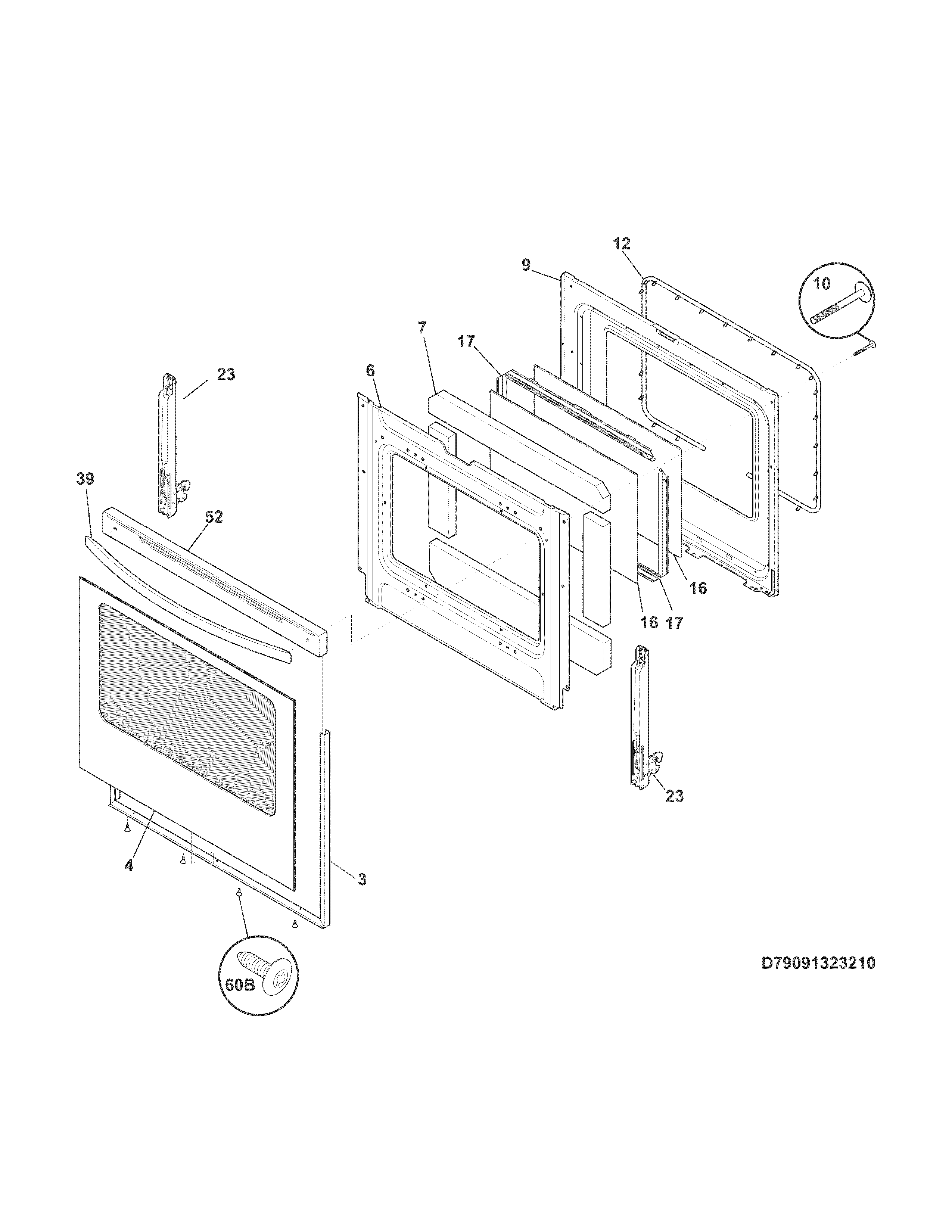 Kenmore 79097013511 door diagram
