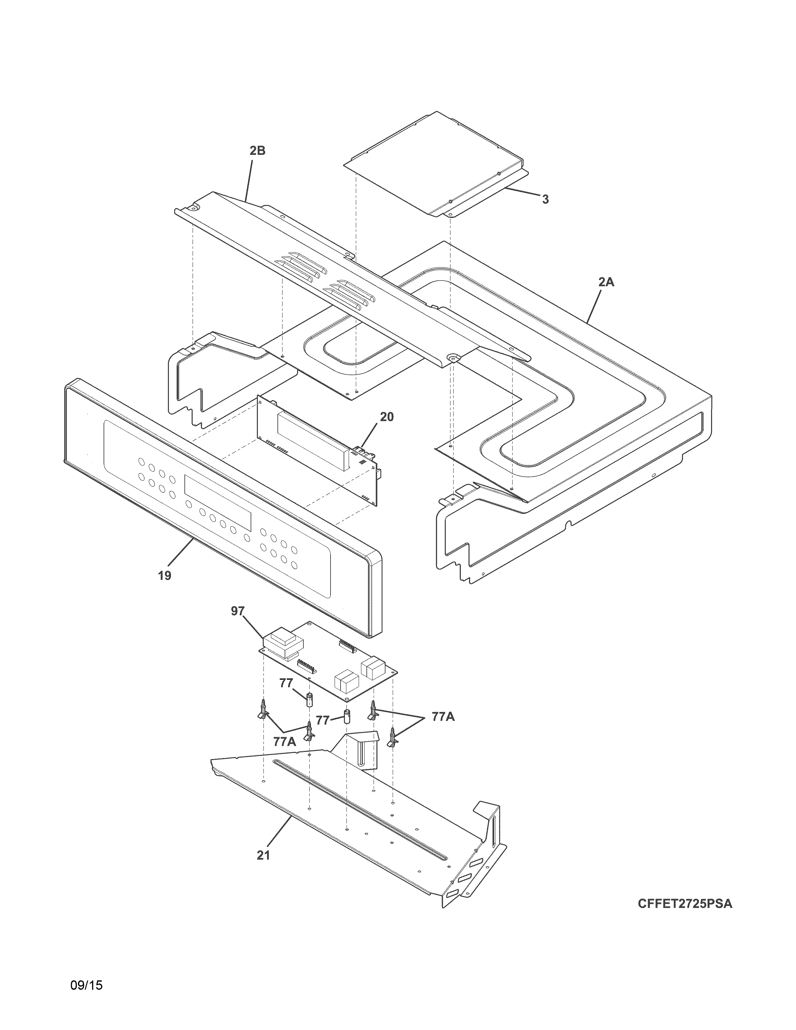Frigidaire FFET2725PSD control panel diagram