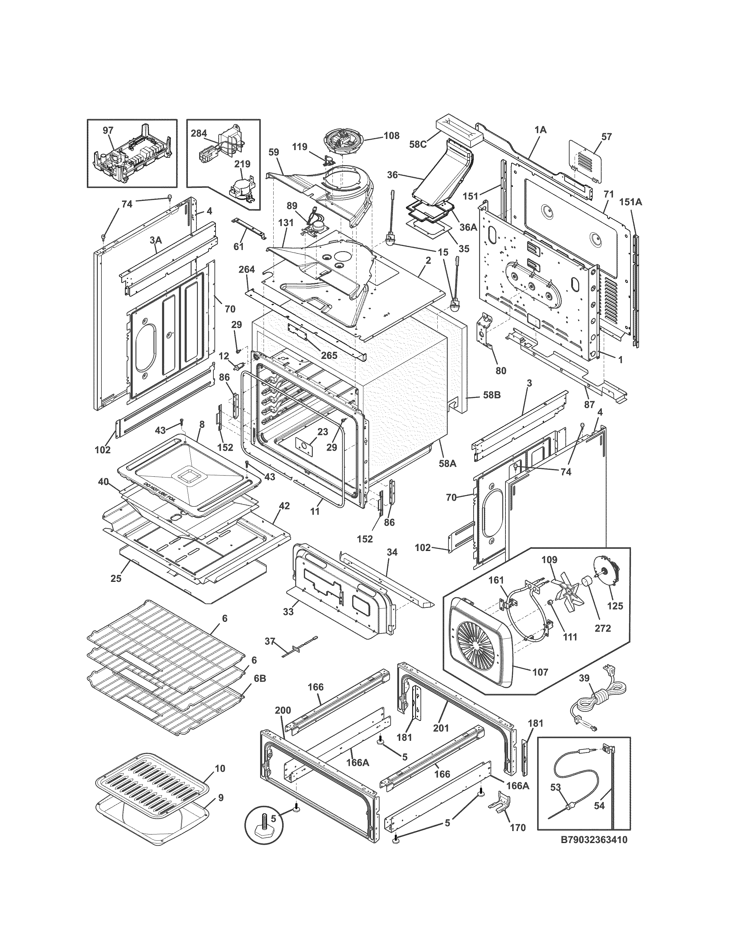 Kenmore Elite 79032363412 body diagram