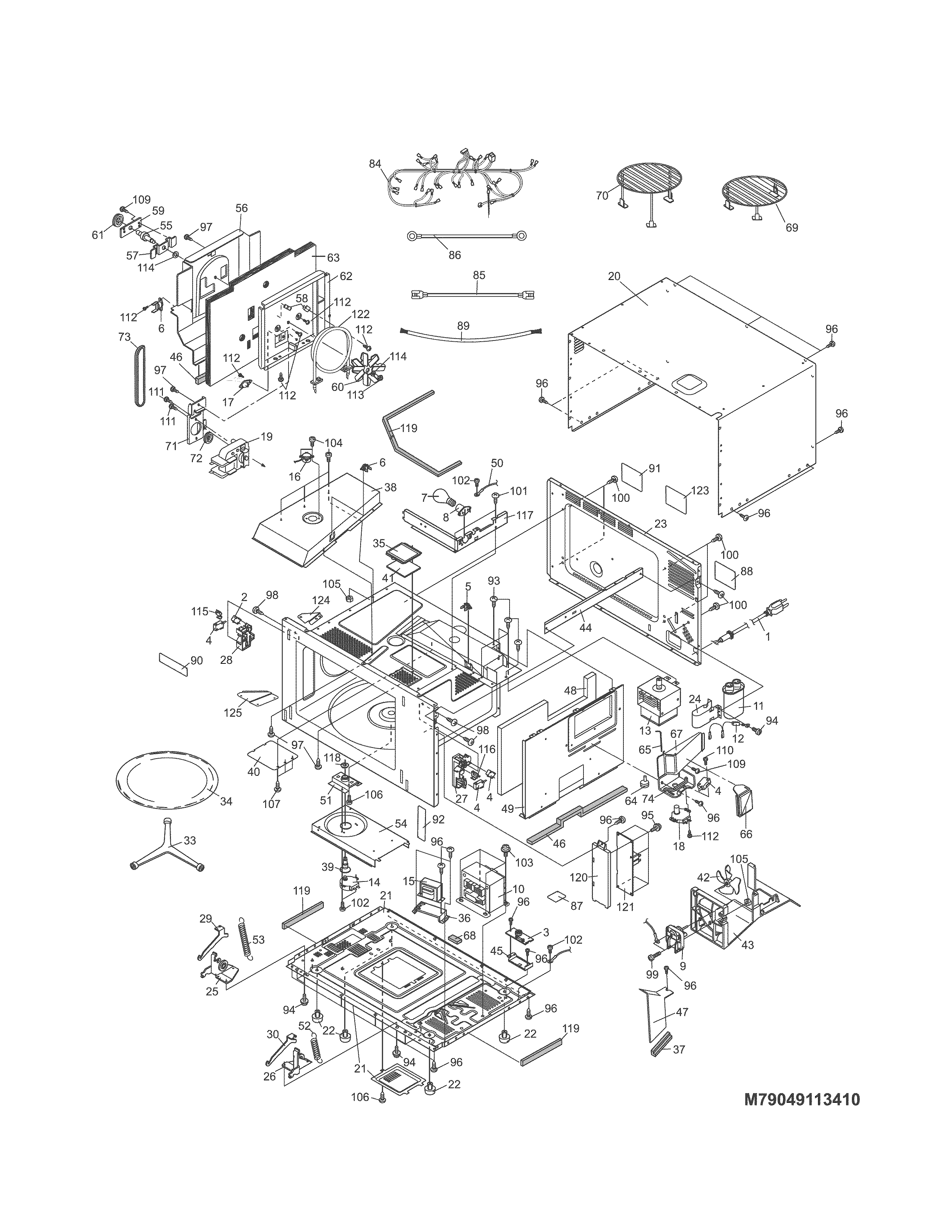 Kenmore Elite 79049113410 microwave diagram