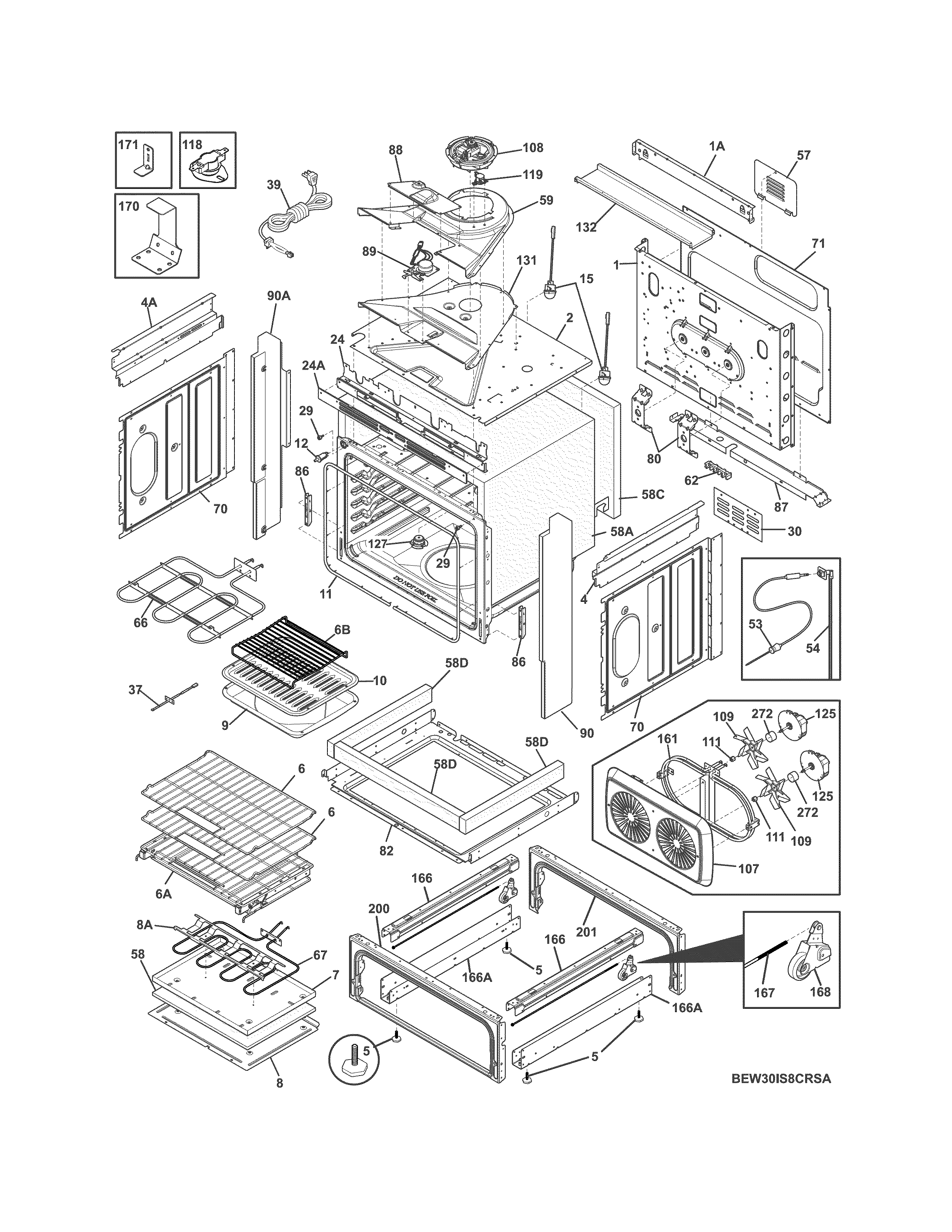 Electrolux EW30IS8CRSA body diagram