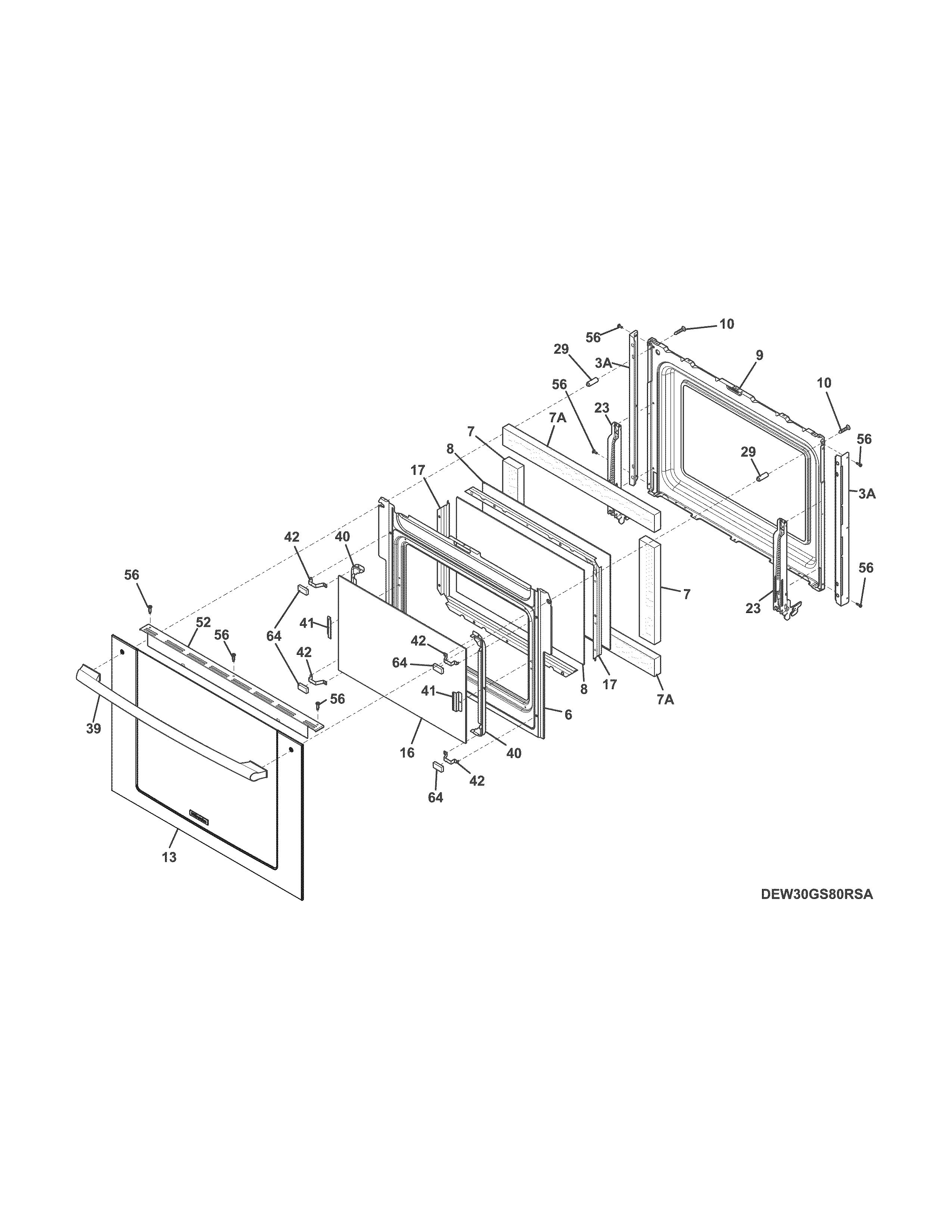 Electrolux EW30IS8CRSA door diagram