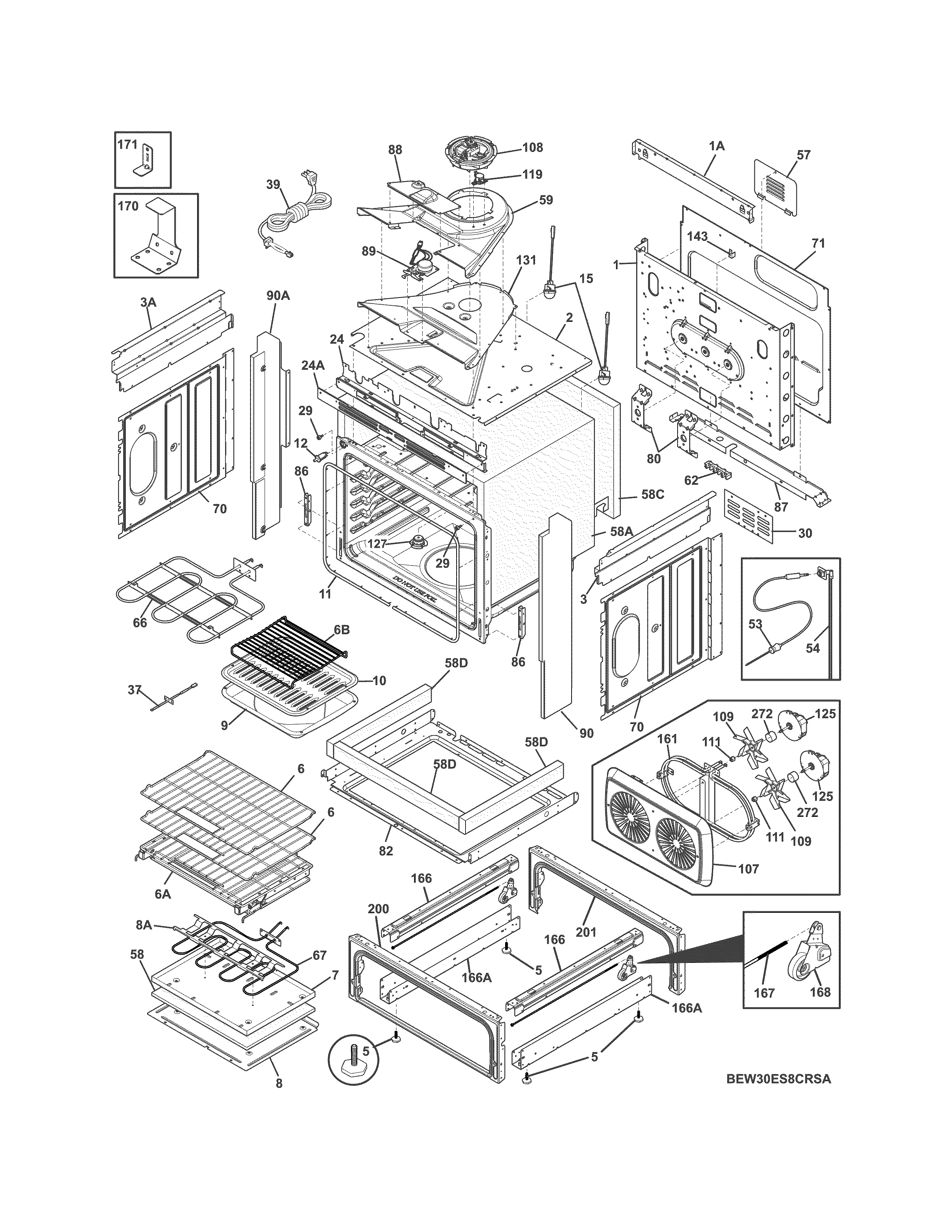 Electrolux EW30ES8CRSA body diagram
