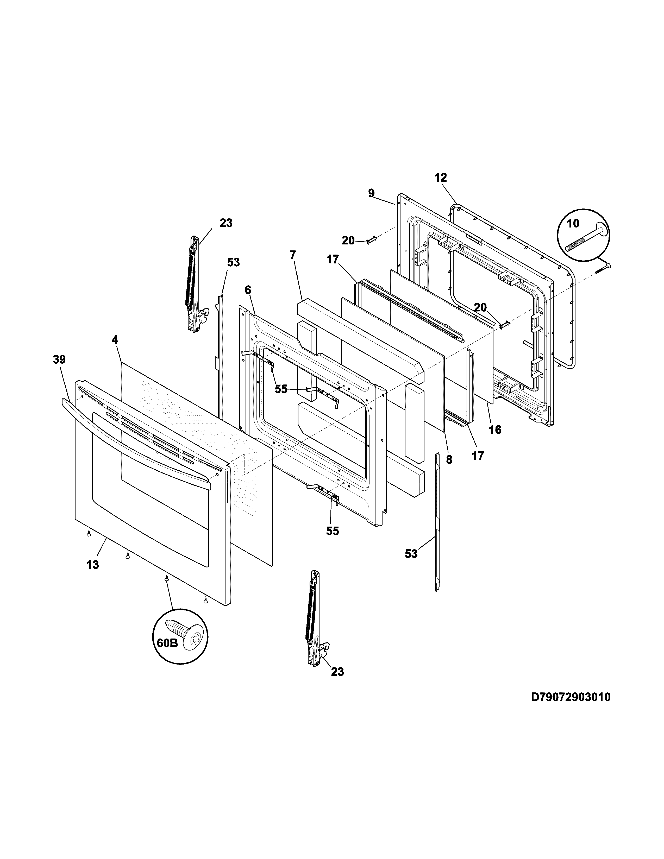 Kenmore 79074343311 door diagram