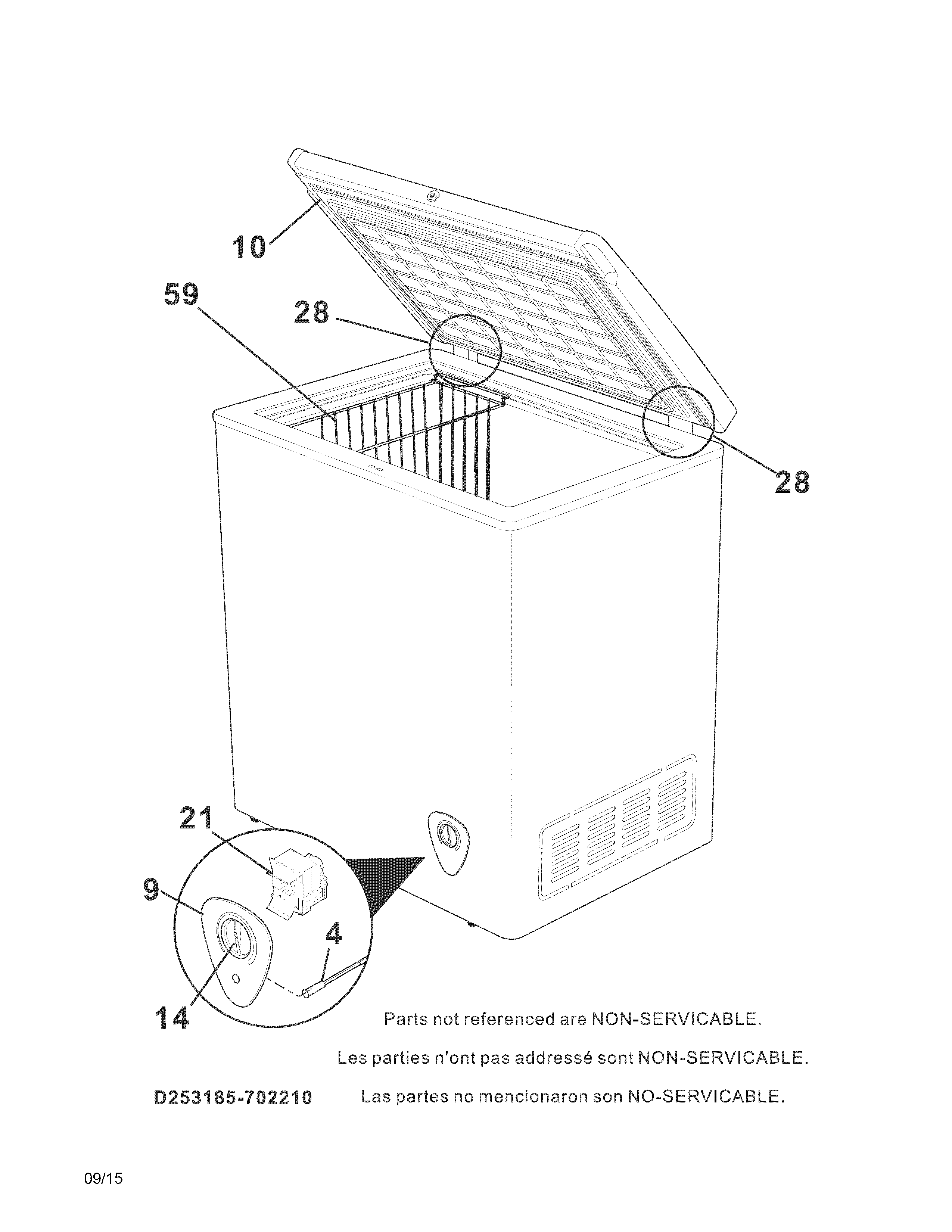 Kenmore 25312902510 replacement parts diagram