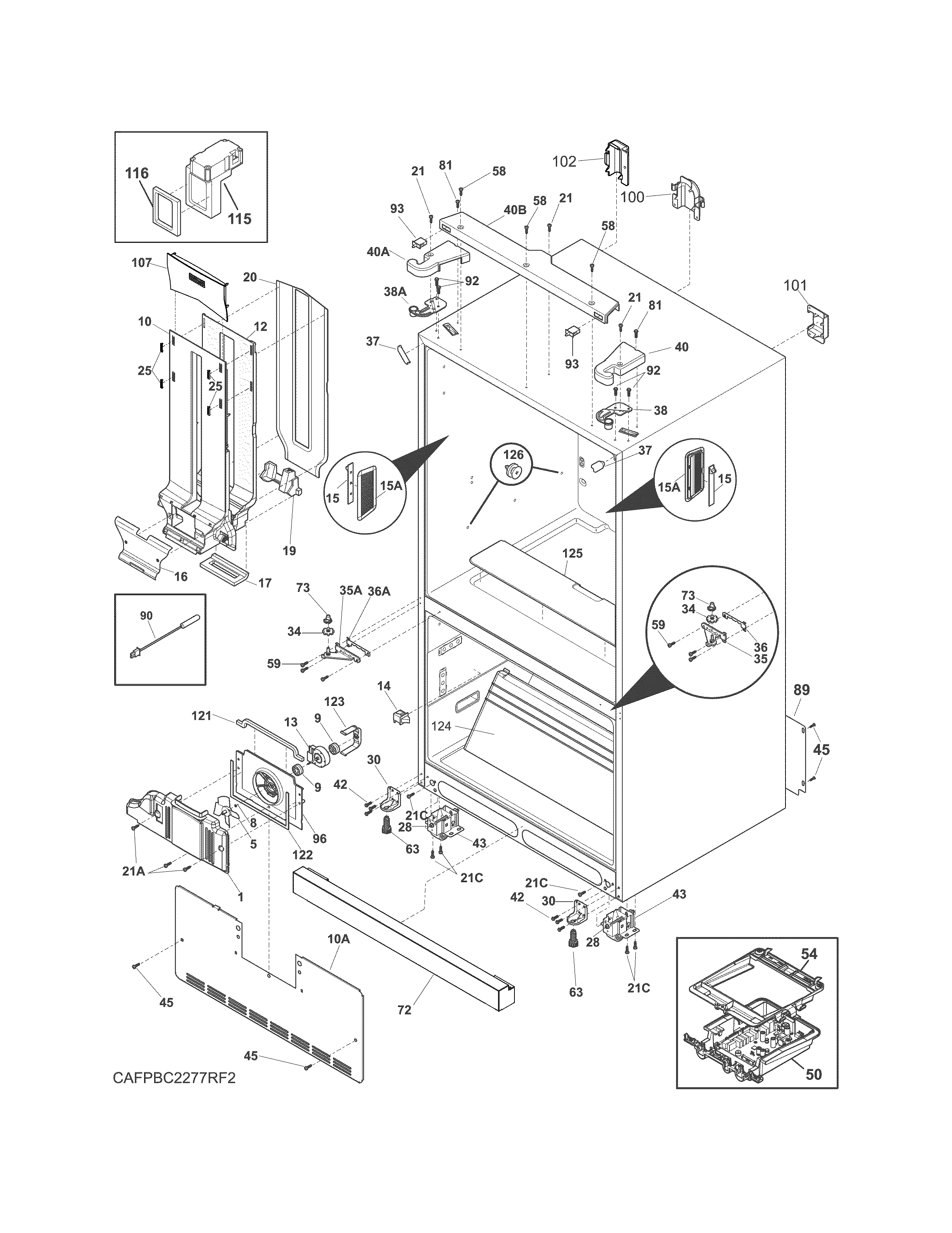Frigidaire FPBS2777RF2 cabinet diagram