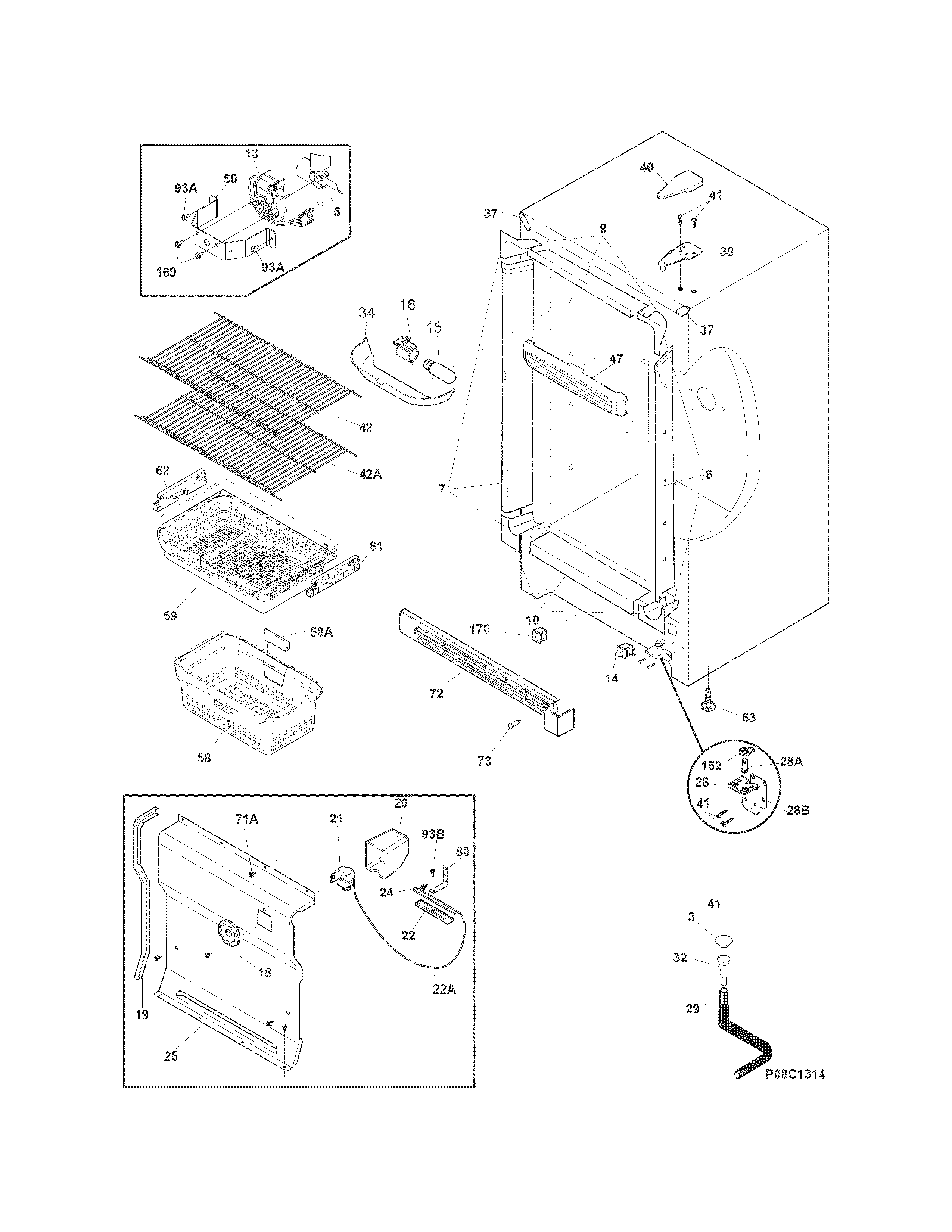 Frigidaire LFFH20F3QWC cabinet diagram