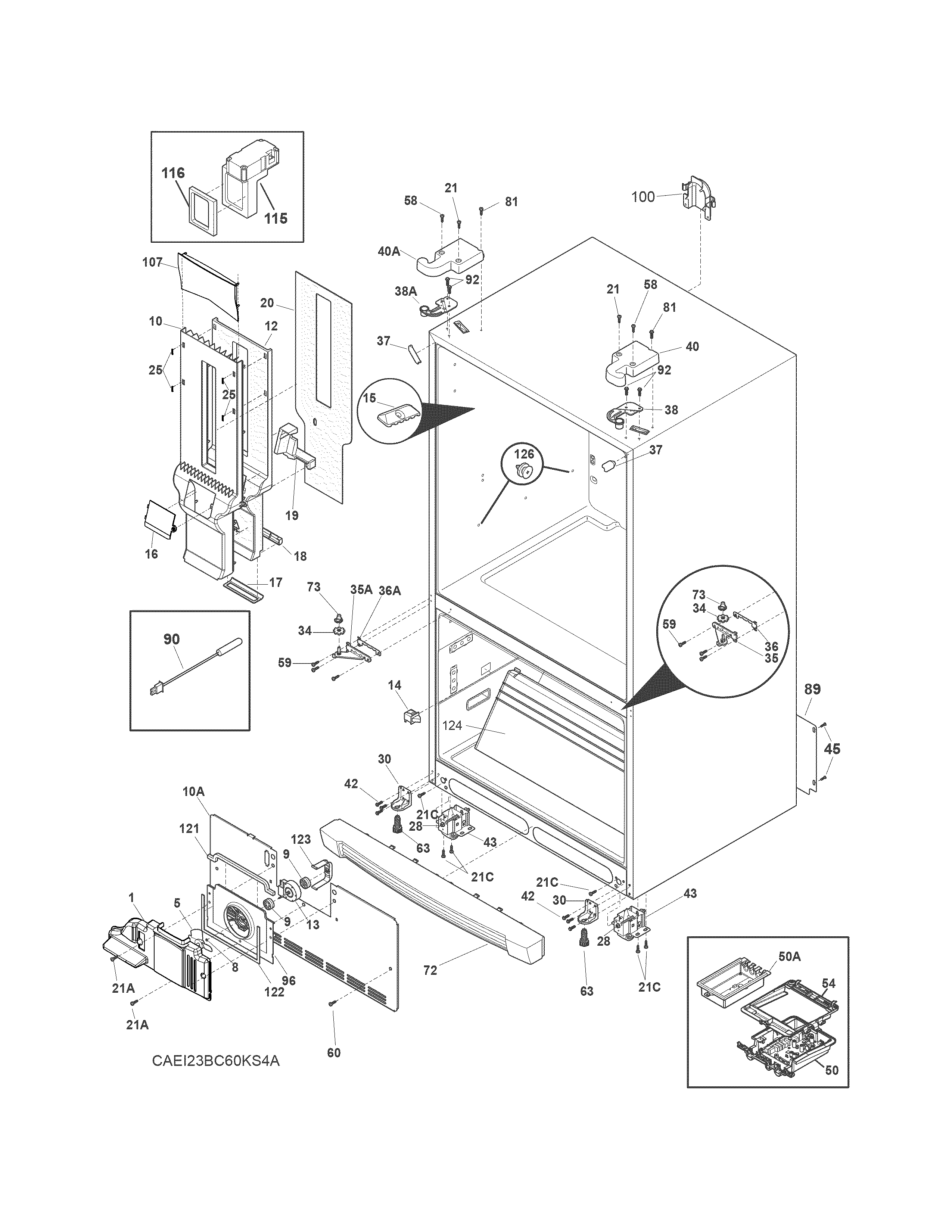 Electrolux EI23BC60KS5A cabinet diagram