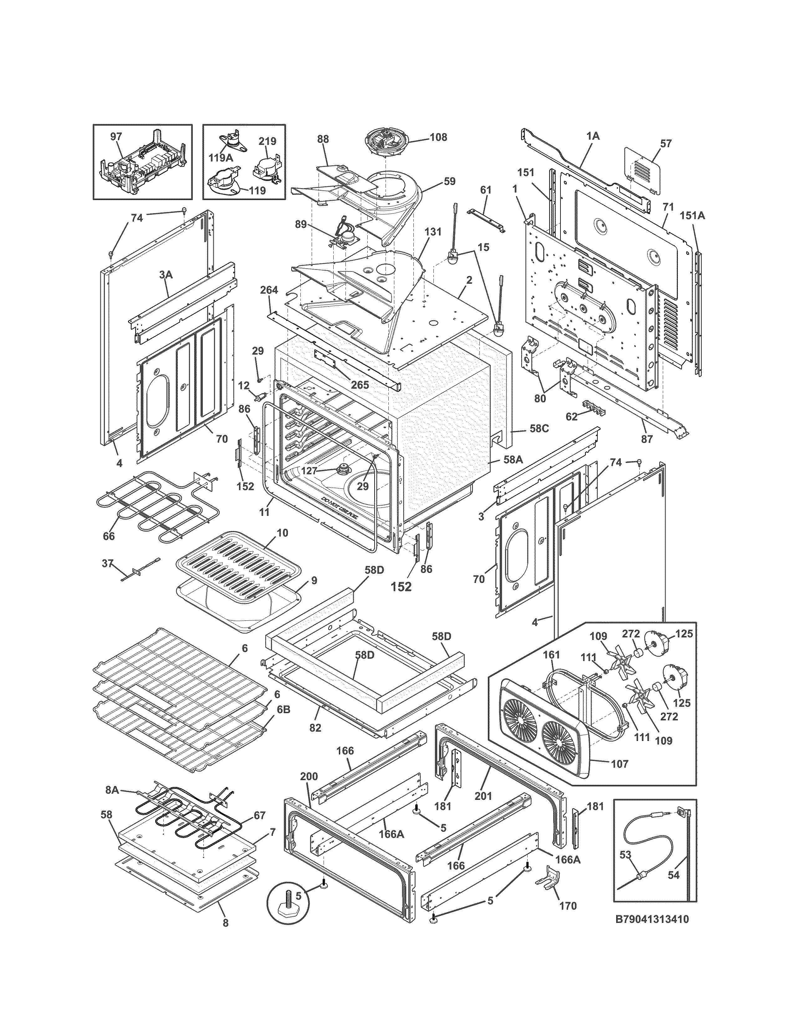 Kenmore Elite 79041313411 body diagram